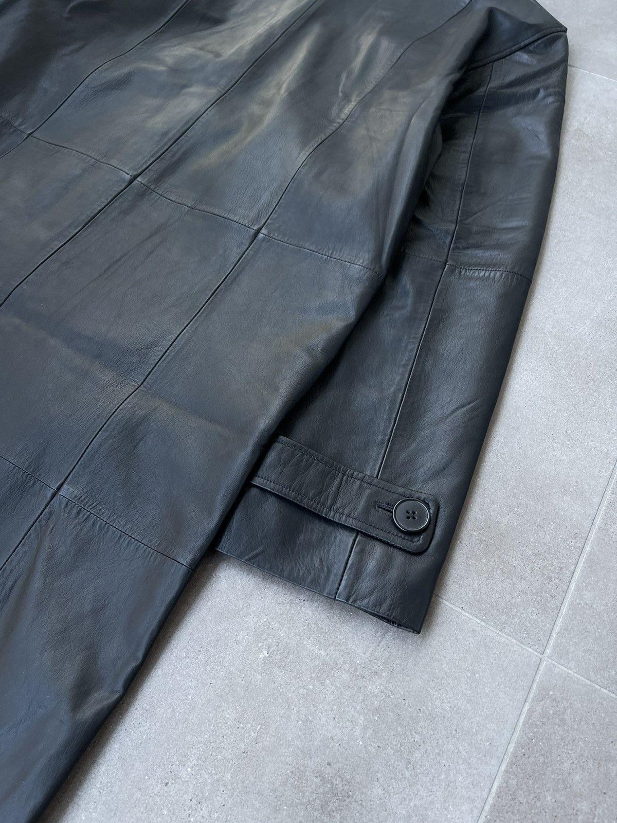 Leather !DS! AW22 Studio ID Long Paneled Leather Black Coat Size US M / EU 48-50 / 2 - 18 Thumbnail