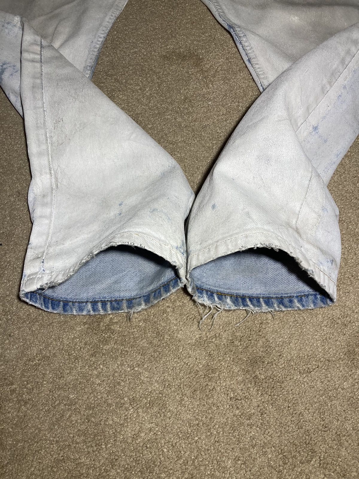 Maison Margiela 1999 Maison Margiela Painted Artisanal 0 10 90s White Jeans Size US 32 / EU 48 - 6 Thumbnail
