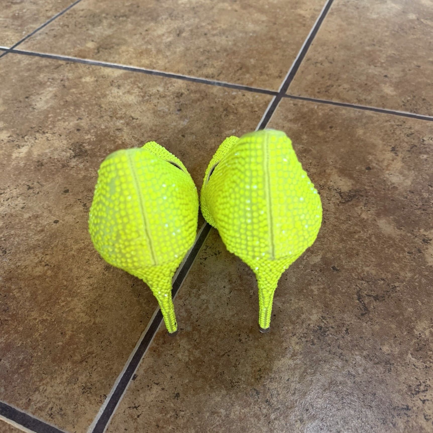 Steve Madden Steve Madden Daisie Pumps Women's 9.5M Yellow Cintron Rhinestone Stiletto Pump Size US 10 / IT 40 - 4 Thumbnail