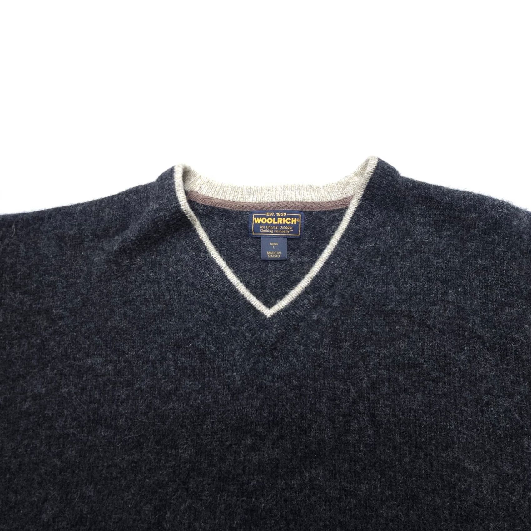 Vintage Woolrich Pullover Sweater Mens L V-Neck Knit Wool Heather Dark Grey 90s USA Casual Vintage Style Shirt Mens Size US L / EU 52-54 / 3 - 5 Thumbnail