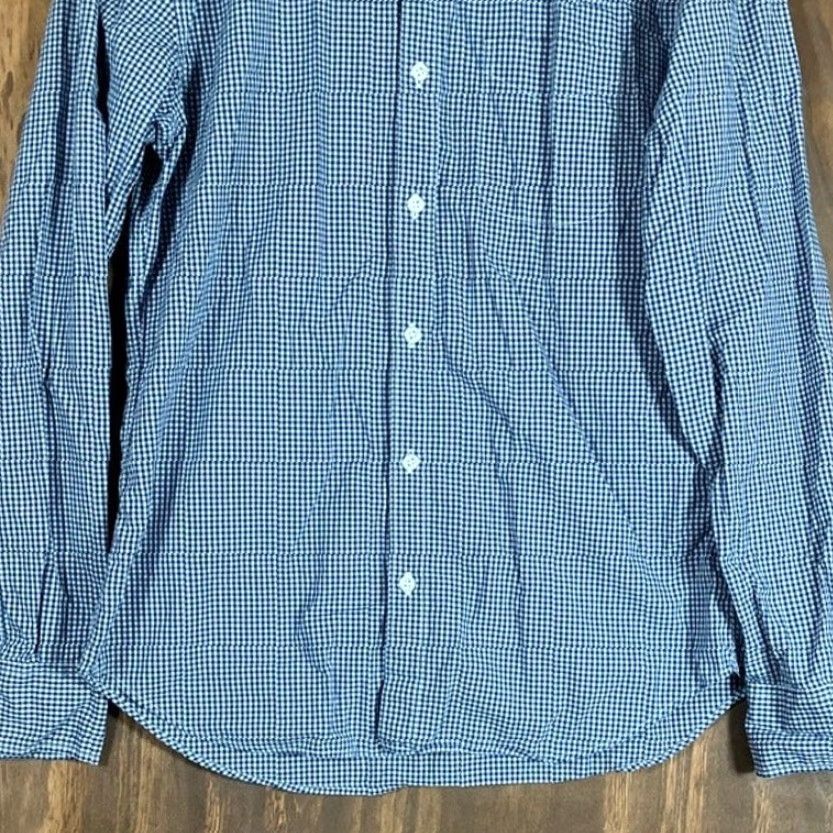 Bonobos Bonobos Men Shirt Blue White Gingham Plaid Slim Collared Button Down Stretch M Shirt Size US M / EU 48-50 / 2 - 3 Thumbnail