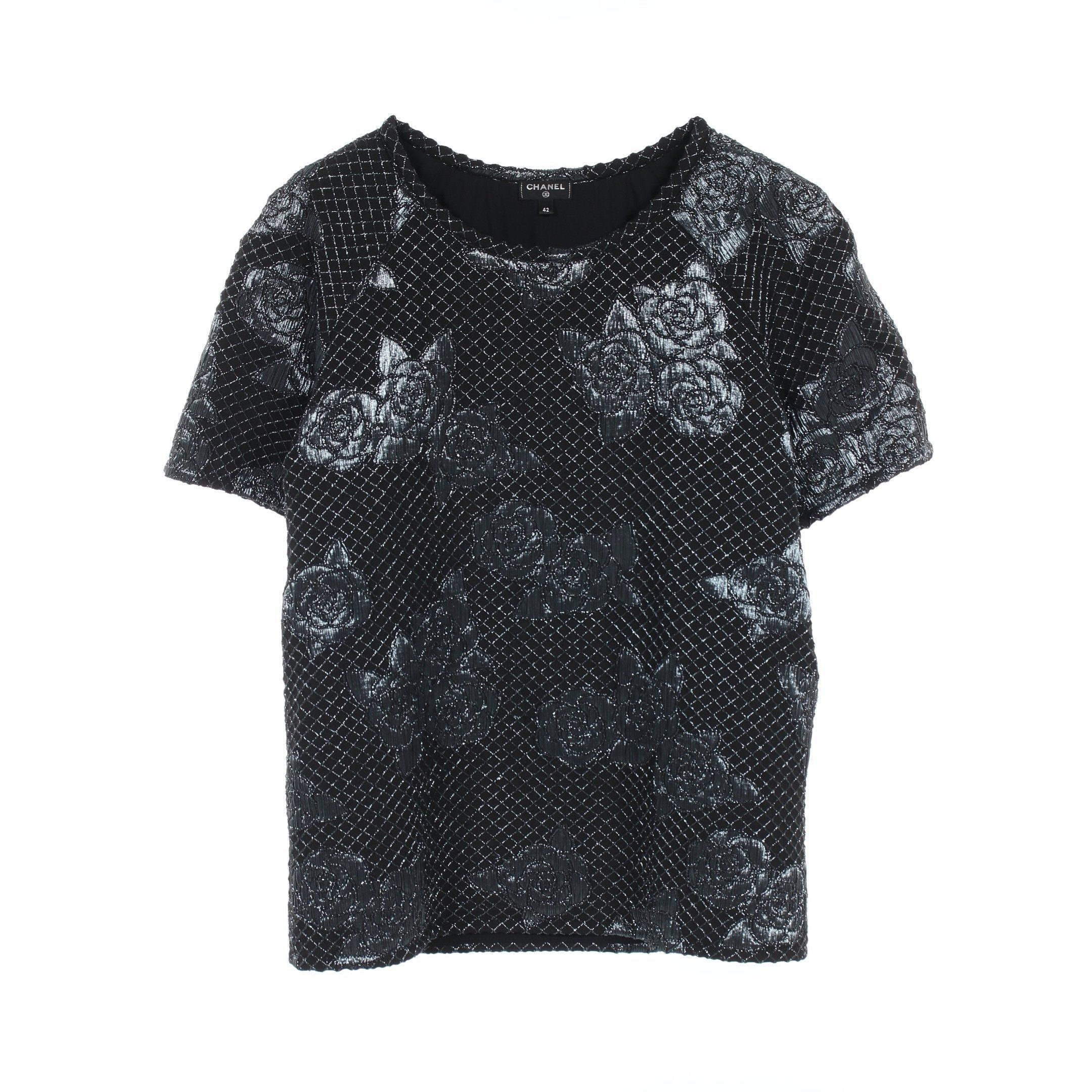 Chanel Chanel Camellia Cut And Sew Rame Nylon Black Blue Gray Size ONE SIZE - 1 Thumbnail
