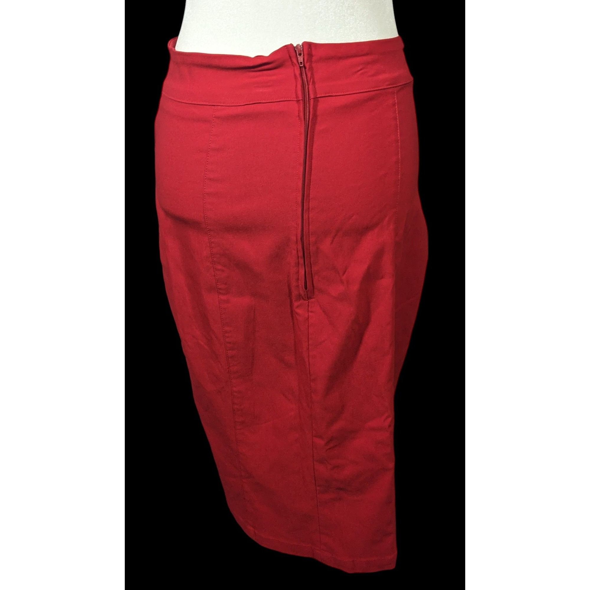 ROCKSTEADY Rock Steady Rockabilly Pinup Black And Red Pencil Skirt Size Size 30" / US 8 / IT 44 - 4 Thumbnail