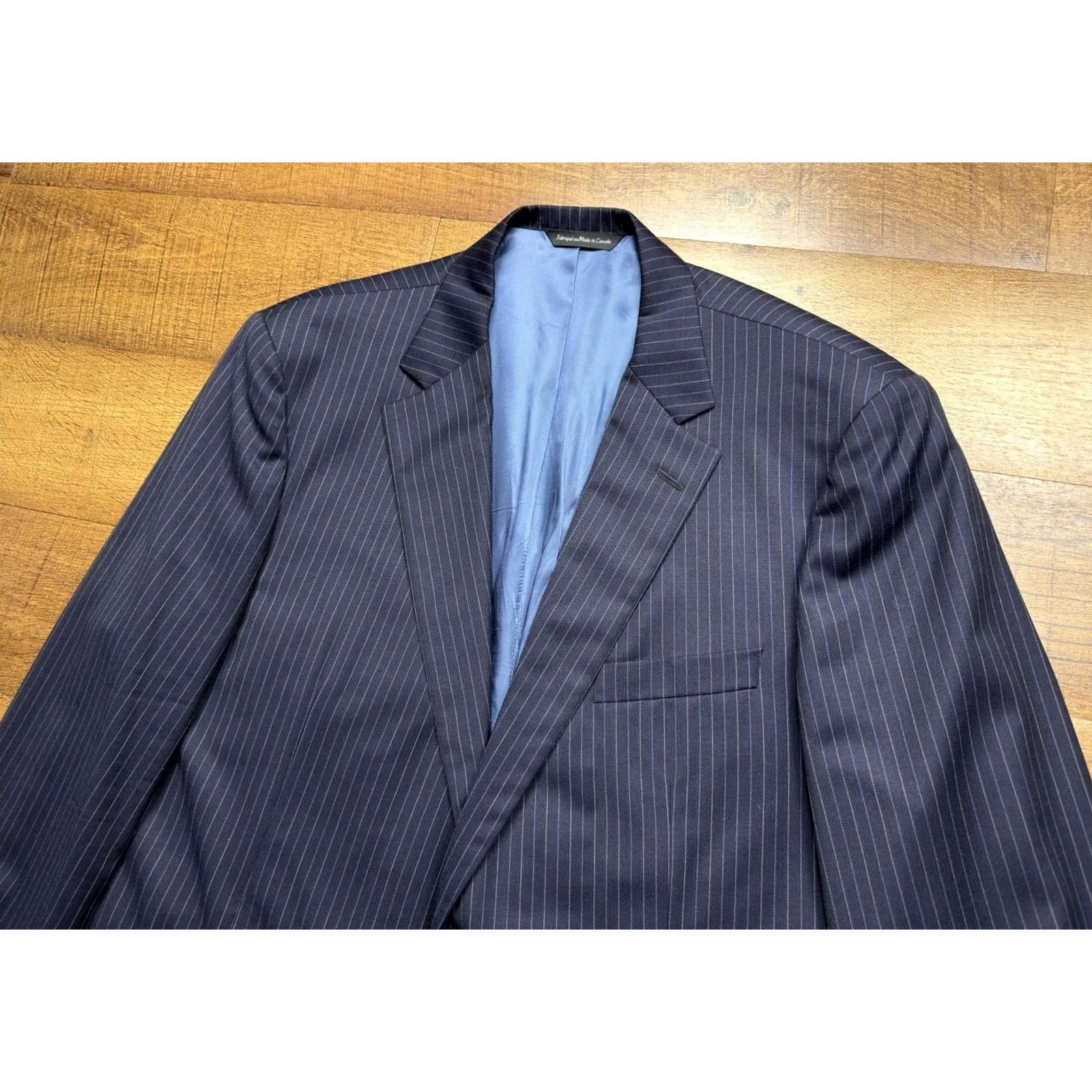 Vintage Samuelsohn Suit Mens 46 Blue 2pc Blazer Trousers Wool Men 46R 40X28 Pinstripe READ Size US 30 / EU 46 - 7 Thumbnail