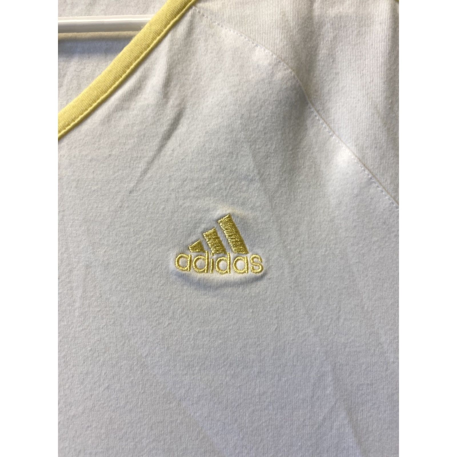 Adidas VINTAGE adidas Women's T-Shirt Long Sleeve V-Neck Cotton Size M White Activewear Size M / US 6-8 / IT 42-44 - 2 Thumbnail