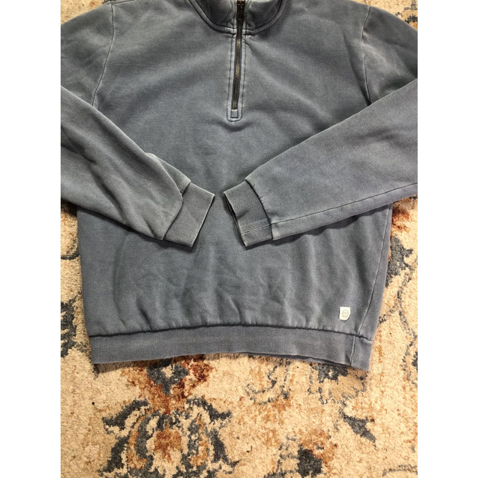 Marine Layer Marine Layer Sweatshirt Mens Small Blue 1/4 Zip Fleece Mock Neck Logo Pullover Size US S / EU 44-46 / 1 - 5 Thumbnail