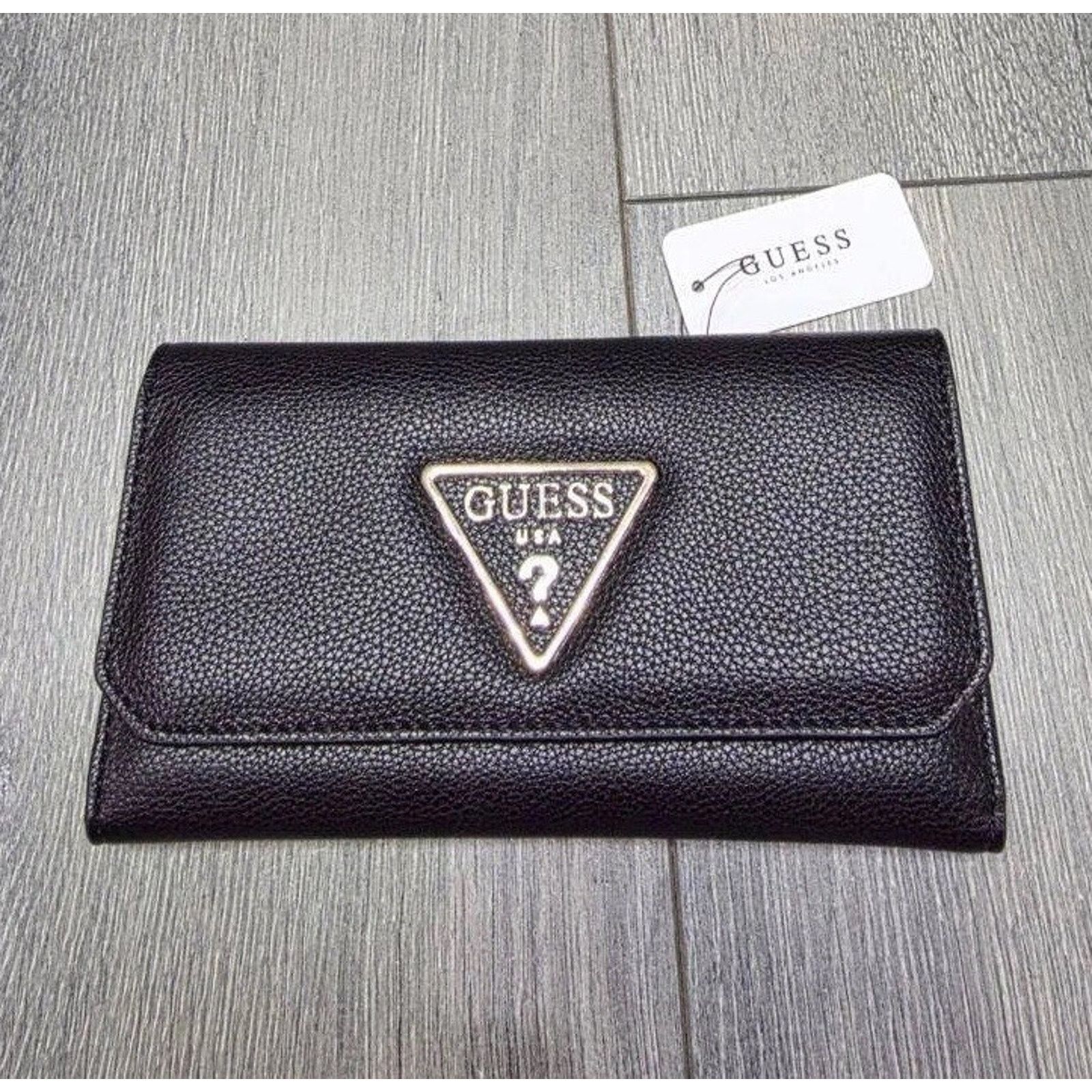 Guess Guess Women's Analise Black Tri-Fold Clutch Wallet B000614 Size ONE SIZE - 1 Thumbnail