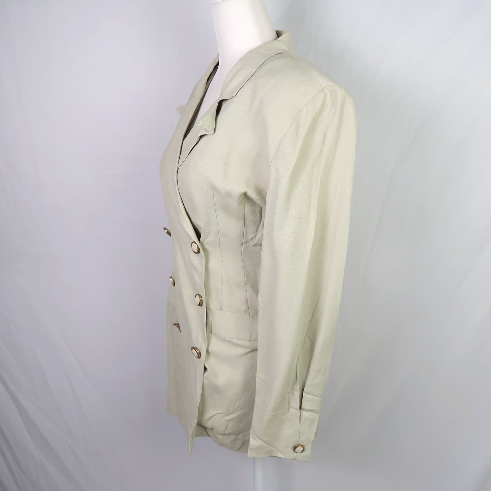 Doublet VINTAGE 90s Pastel Sage Green Double Breasted Blazer Jacket 4 Blazer Mens Womens Size S / US 4 / IT 40 - 3 Thumbnail