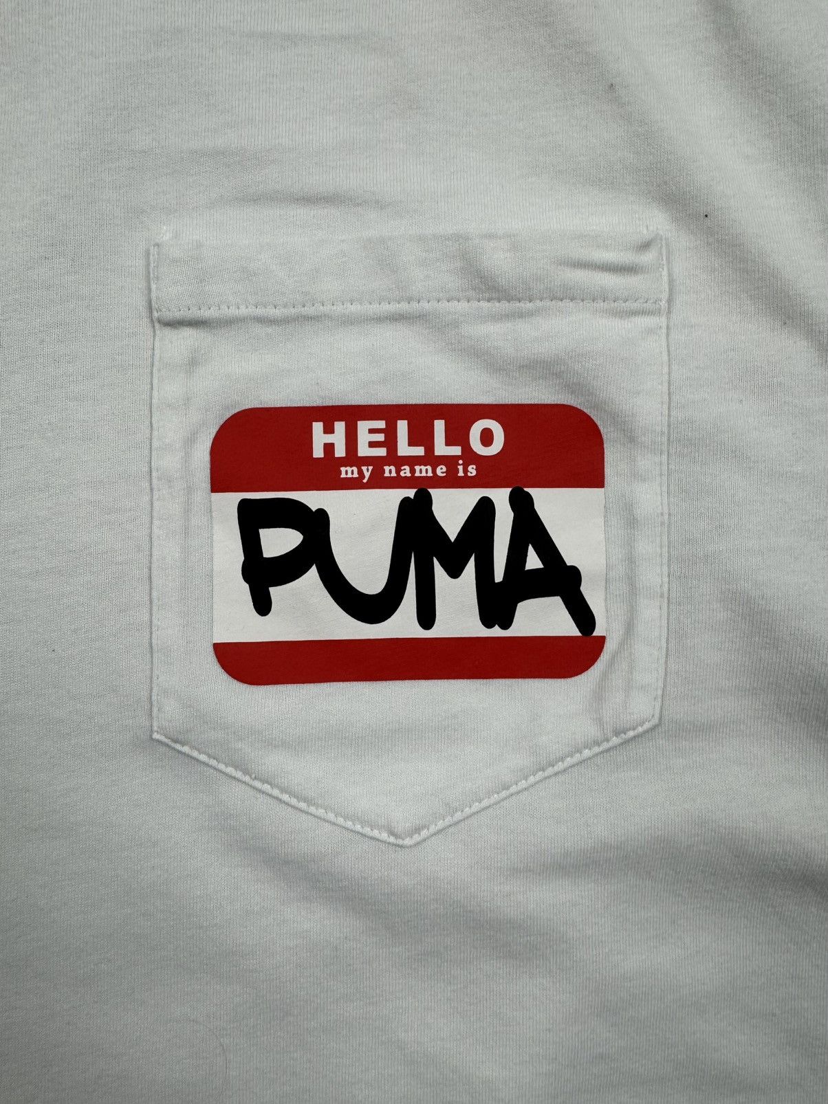 Puma Vetements Style Puma White Pocket Logo T- Shirt Mens Tee Size US L / EU 52-54 / 3 - 7 Thumbnail