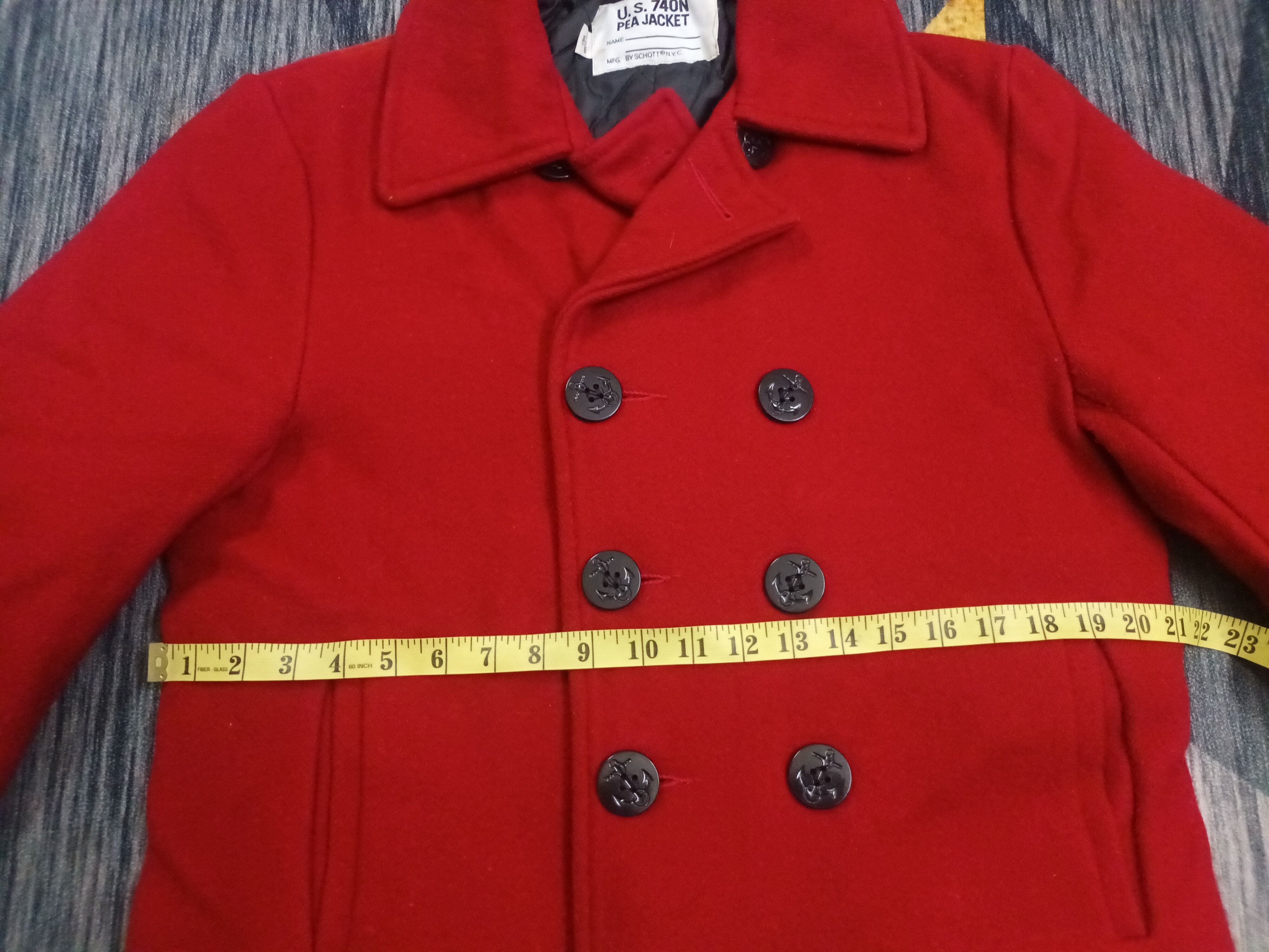 Schott 🔥 US 740N PEA JACKET 🔥 Size US M / EU 48-50 / 2 - 7 Thumbnail