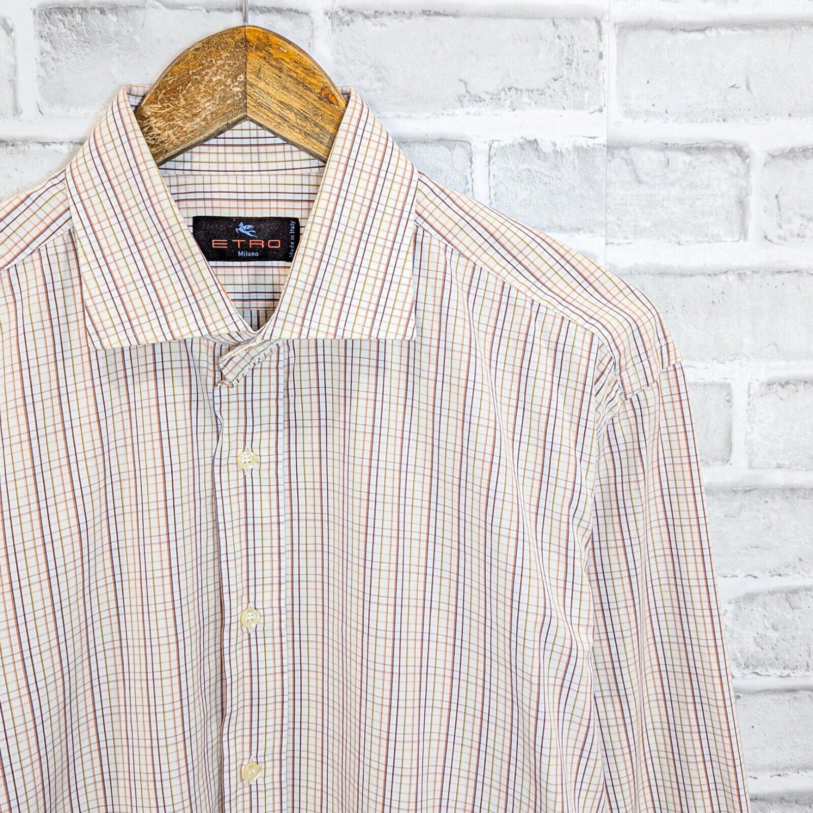 Etro ETRO Milano Button up Shirt Multi color grid check cotton Size US L / EU 52-54 / 3 - 2 Thumbnail