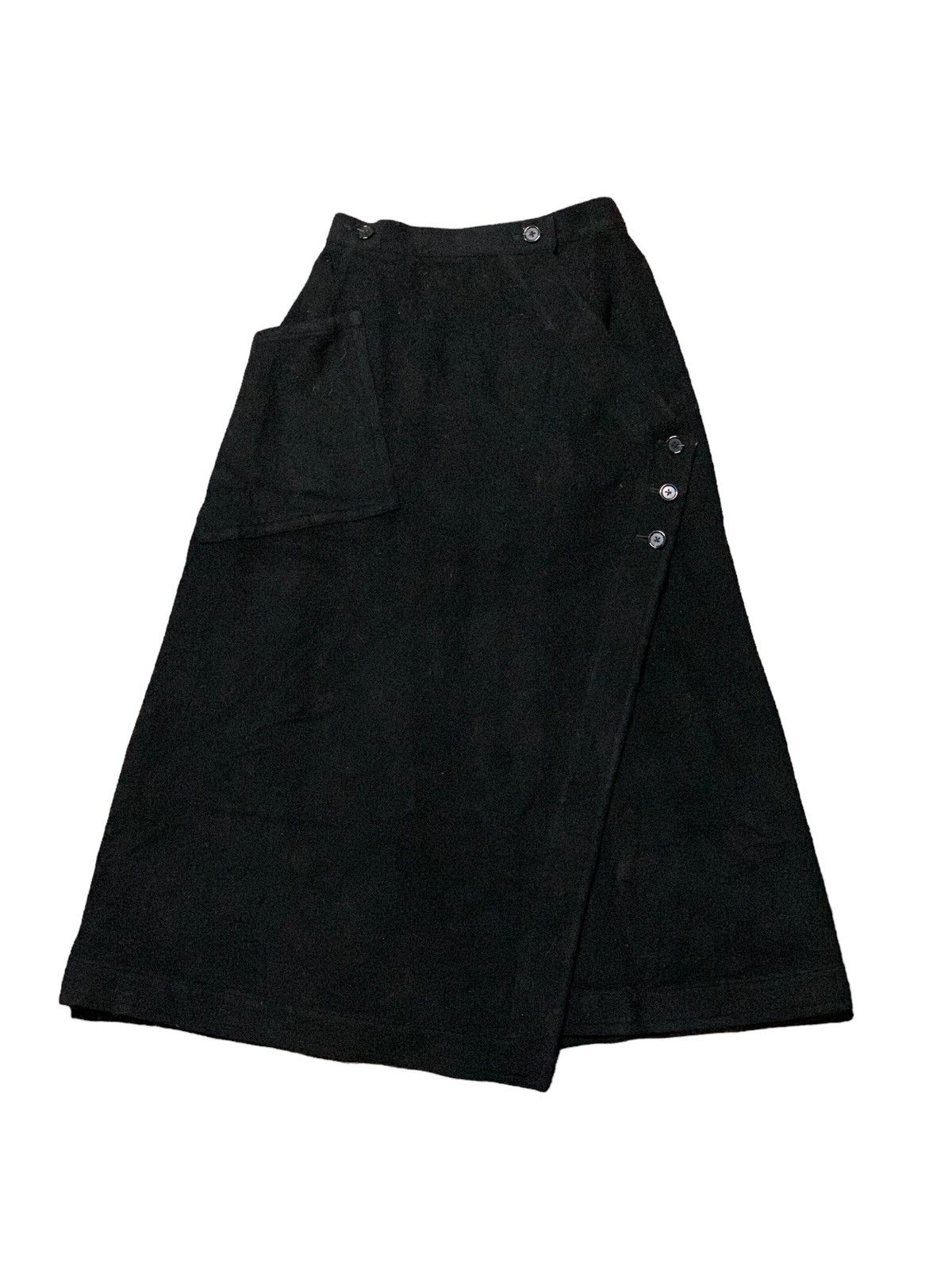 Issey Miyake × Japanese Brand × Vintage 💥Vintage Japanese Brand Asymmetrical Wool Skirt Size 26" / US 2 / IT 38 - 1 Thumbnail