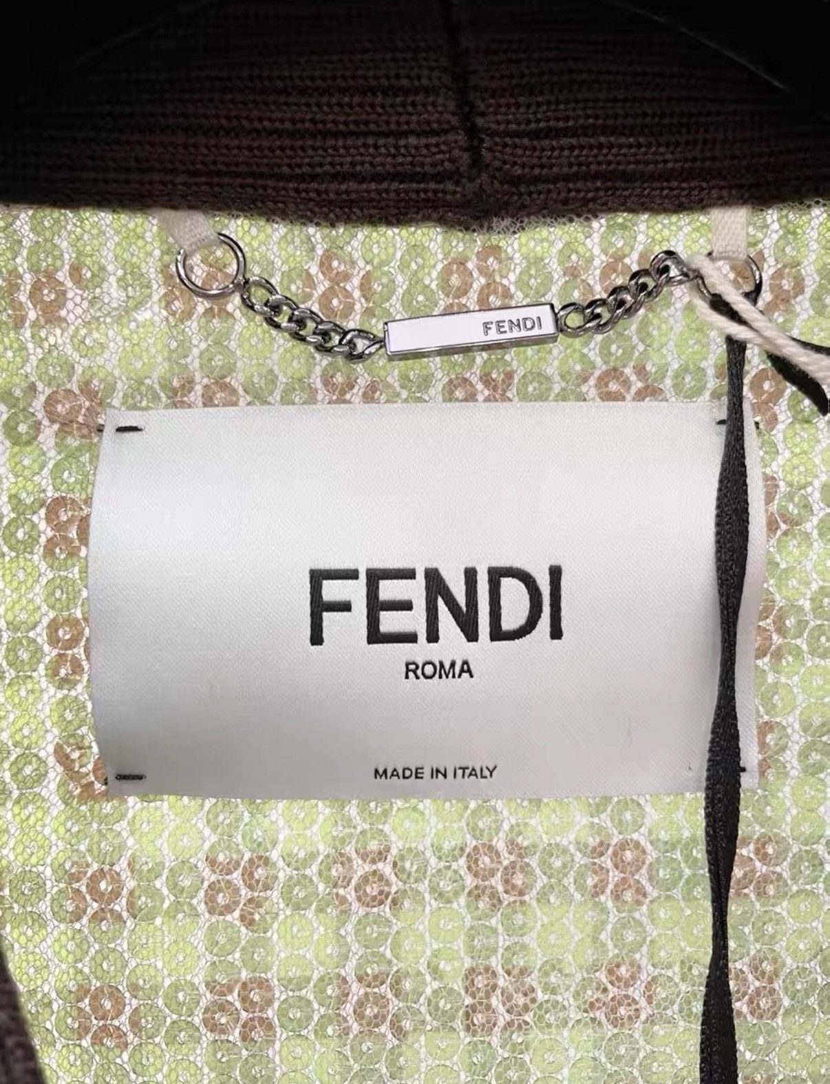 Fendi Fendi Stylish Green Sequin Knit Cardigan Sweater Coat J33 Size XS / US 0-2 / IT 36-38 - 2 Thumbnail