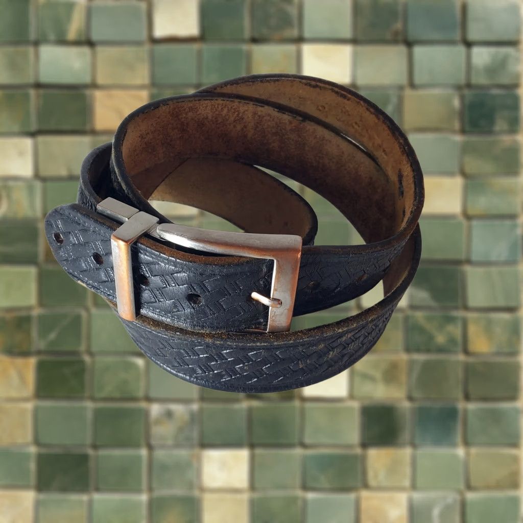Nike VINTAGE Nike Belt Mens L Black Classic Men Leather Braided Brown Size ONE SIZE - 1 Thumbnail