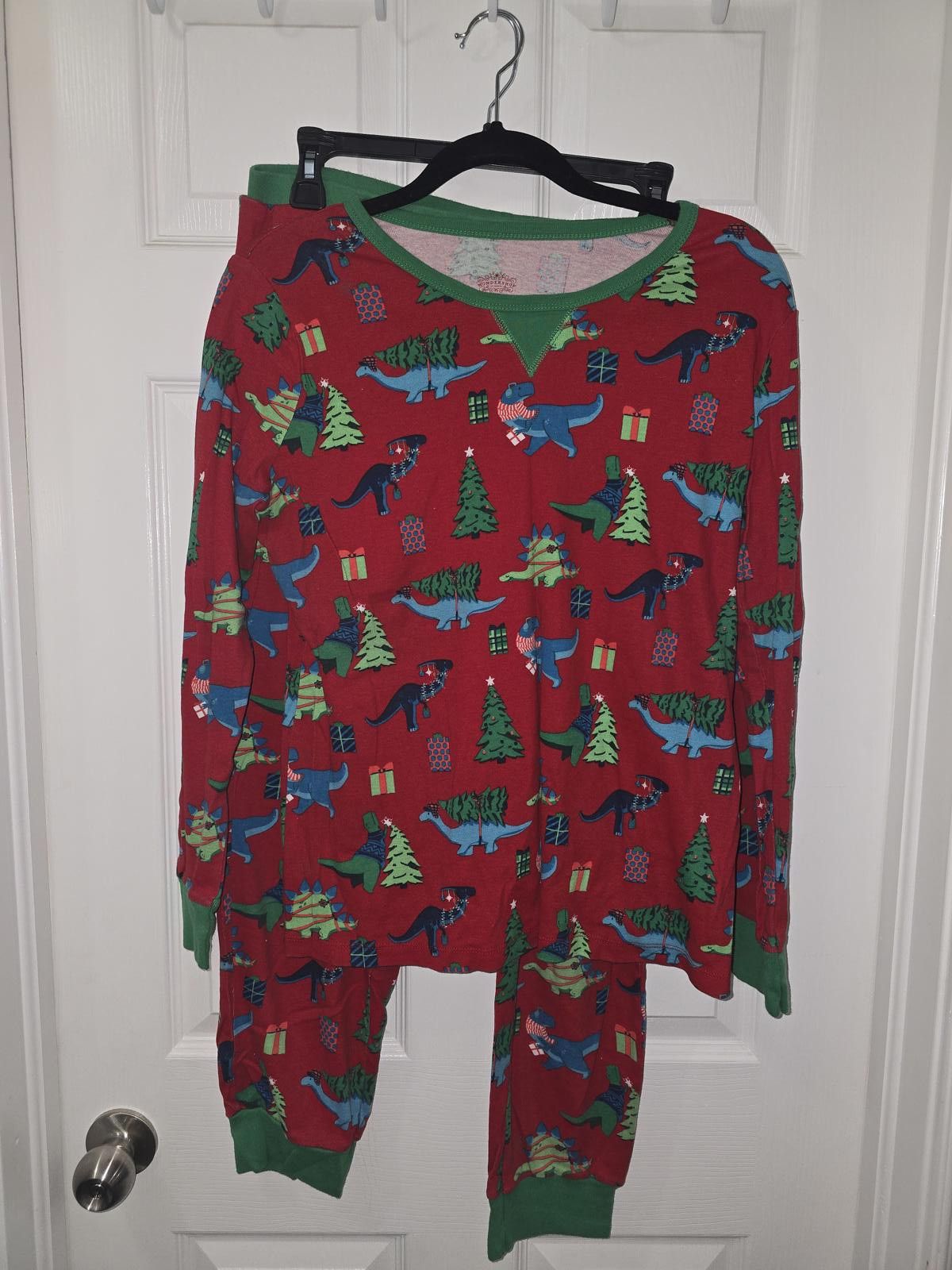 Wonderlooper Unisex Red Dinosaur Print Pajama Set Size ONE SIZE - 1 Thumbnail