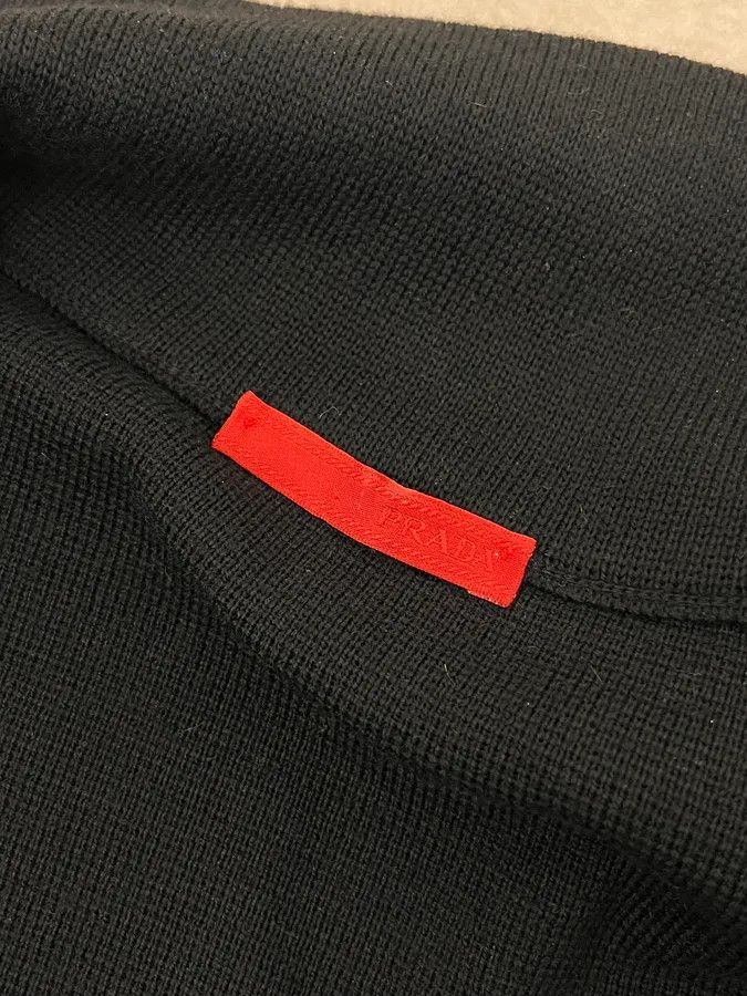 Prada AW2009 Prada Black Wool Linea Rossa Zip-up Sweater Size US M / EU 48-50 / 2 - 9 Thumbnail