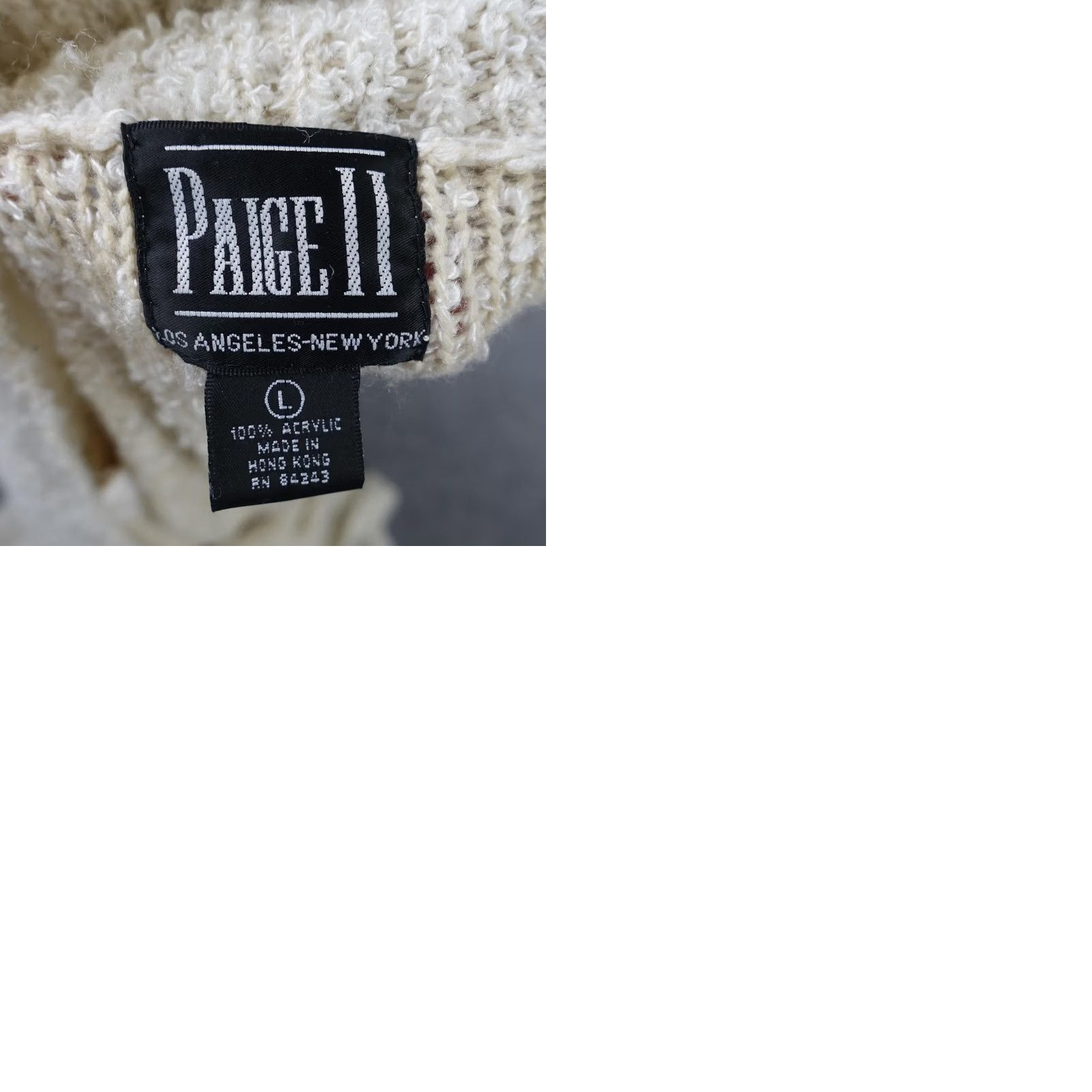 Paige VINTAGE Paige II Sweater Cardigan Womens Large White Chunky Knit Open Pockets Size L / US 10 / IT 46 - 11 Thumbnail