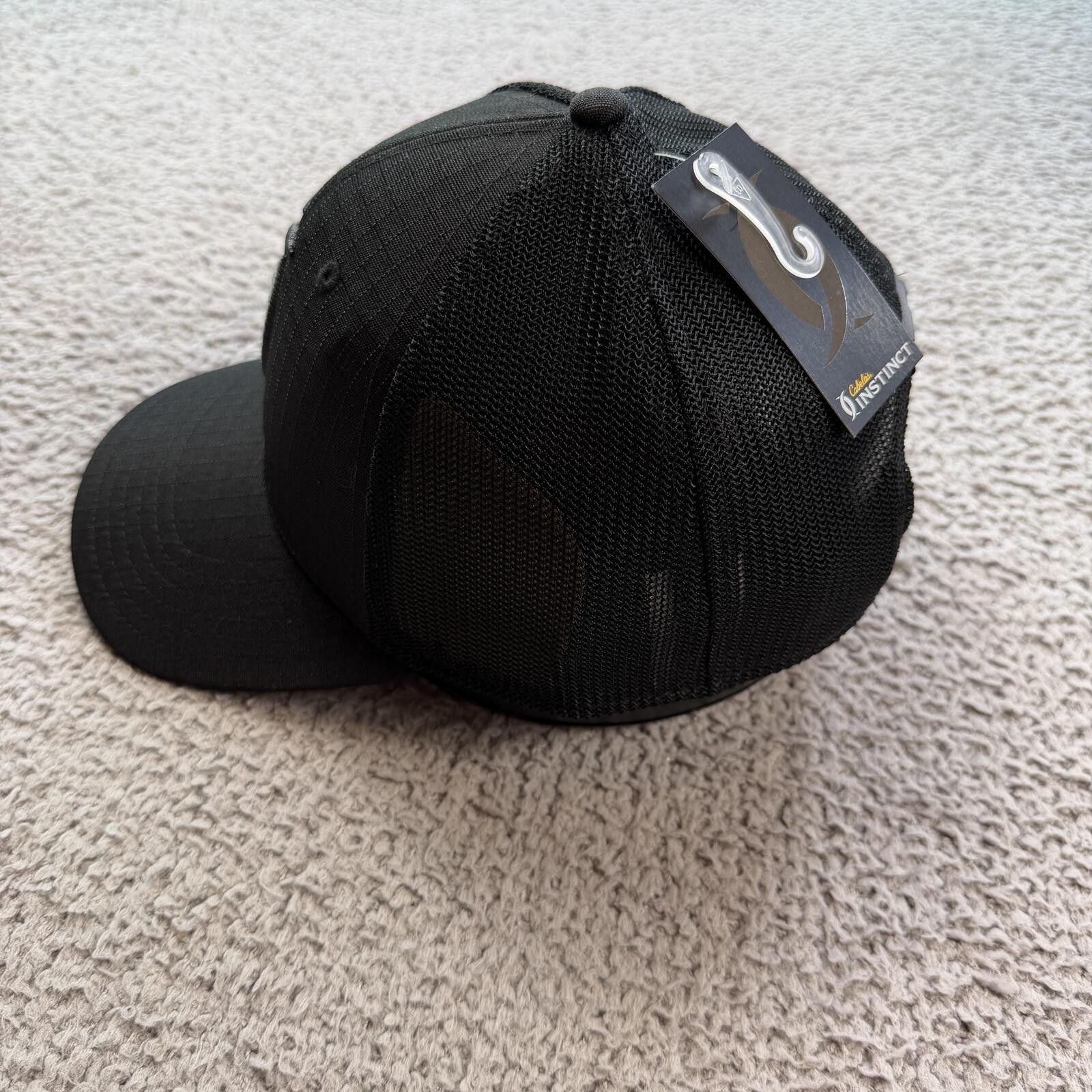 Cabelas Cabela’s Instinct Black Trucker Hat Snapback Cap Black NWT Size ONE SIZE - 2 Thumbnail