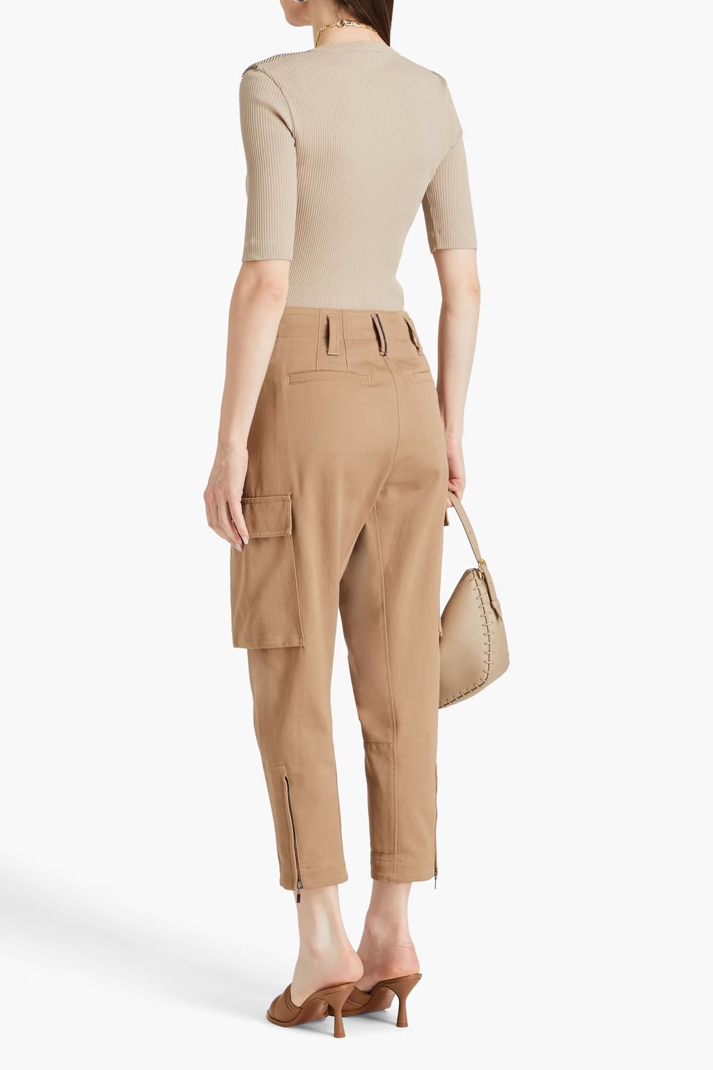 Brunello Cucinelli o1y0825 V-neck T-Shirt in Beige Size XXL / US 16-18 / IT 52-54 - 3 Thumbnail