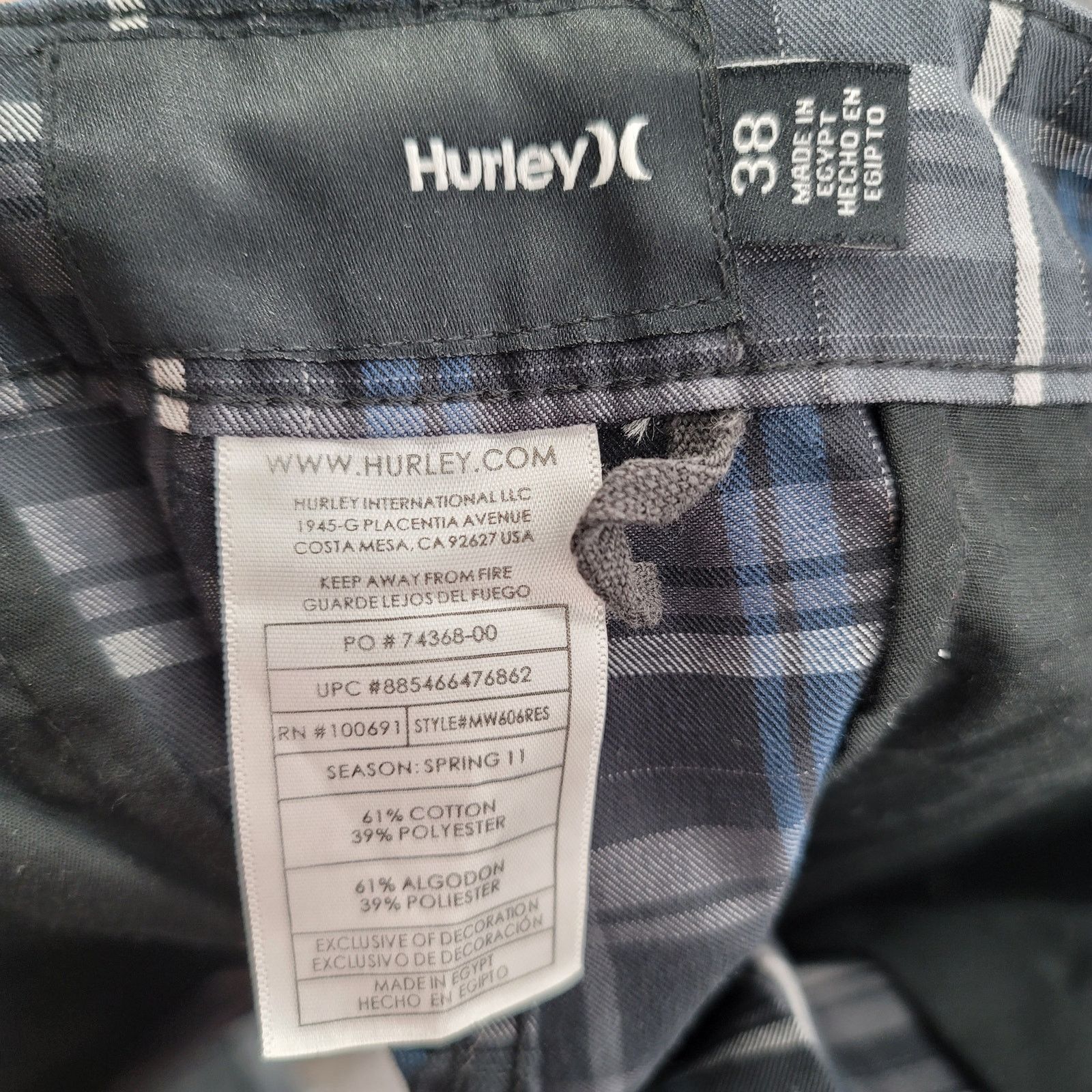 Hurley Hurley Men's Casual Shorts Size 38 Plaid Size US 38 / EU 54 - 3 Thumbnail