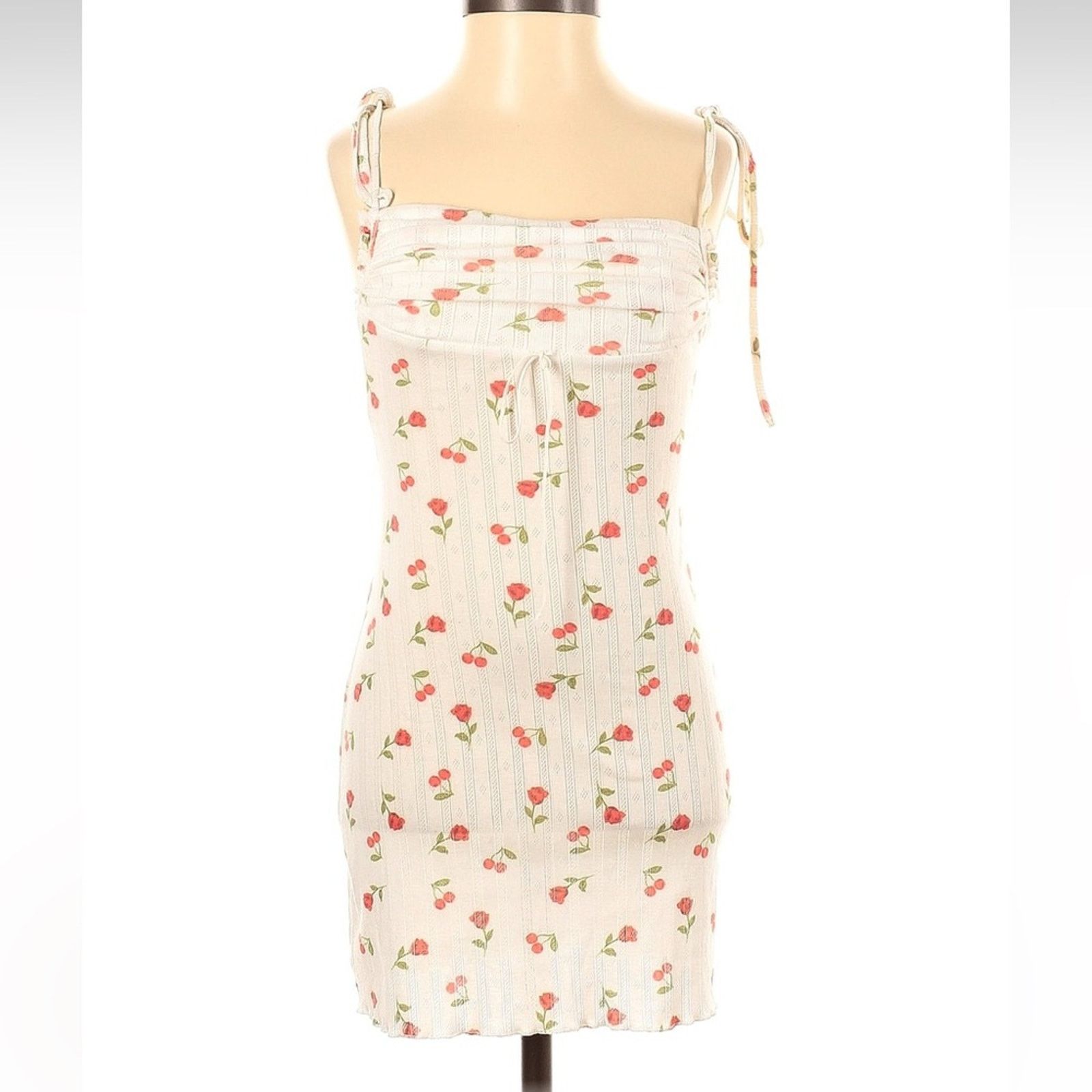 For Love & Lemons For Love & Lemons Cherry Roses Pointelle Mini Dress - XXS Size XXS / US 00 / IT 34 - 7 Thumbnail