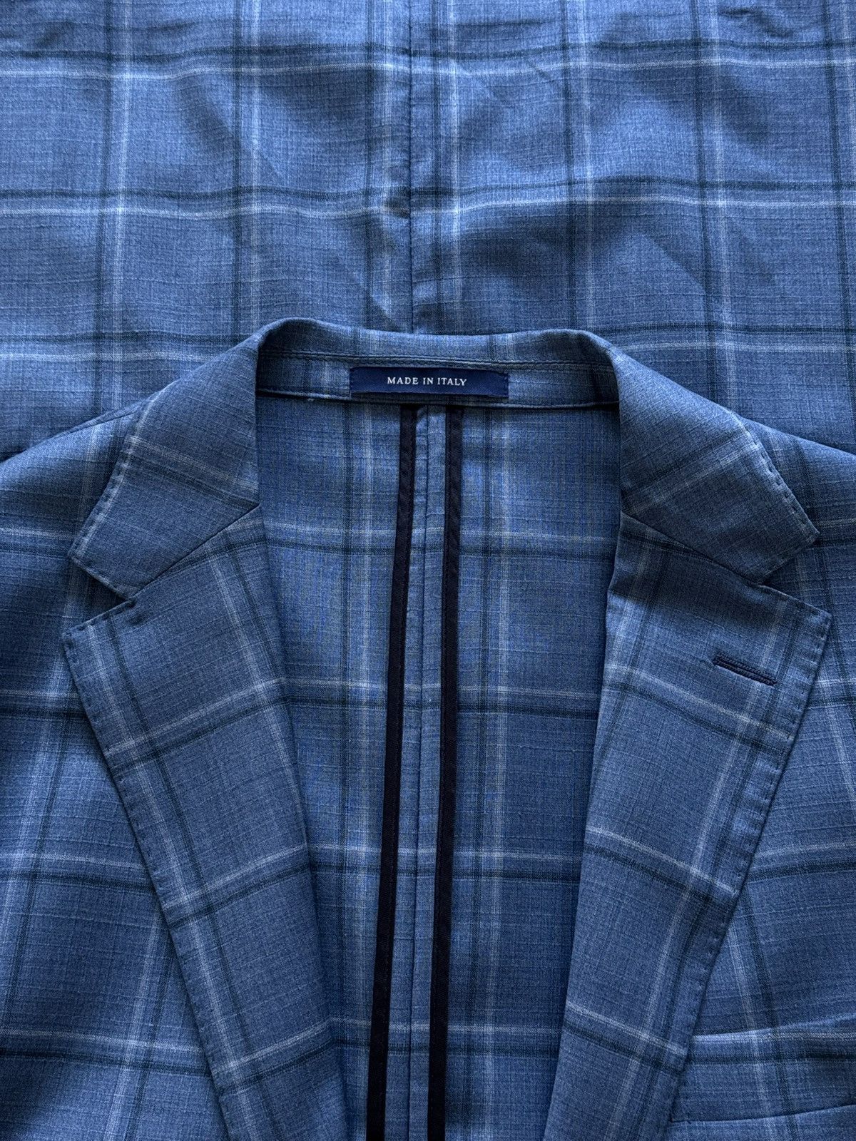 Boggi Boggi Milano Blue Checked Wool Blazer Jacket Size 52 Size 42R - 2 Thumbnail