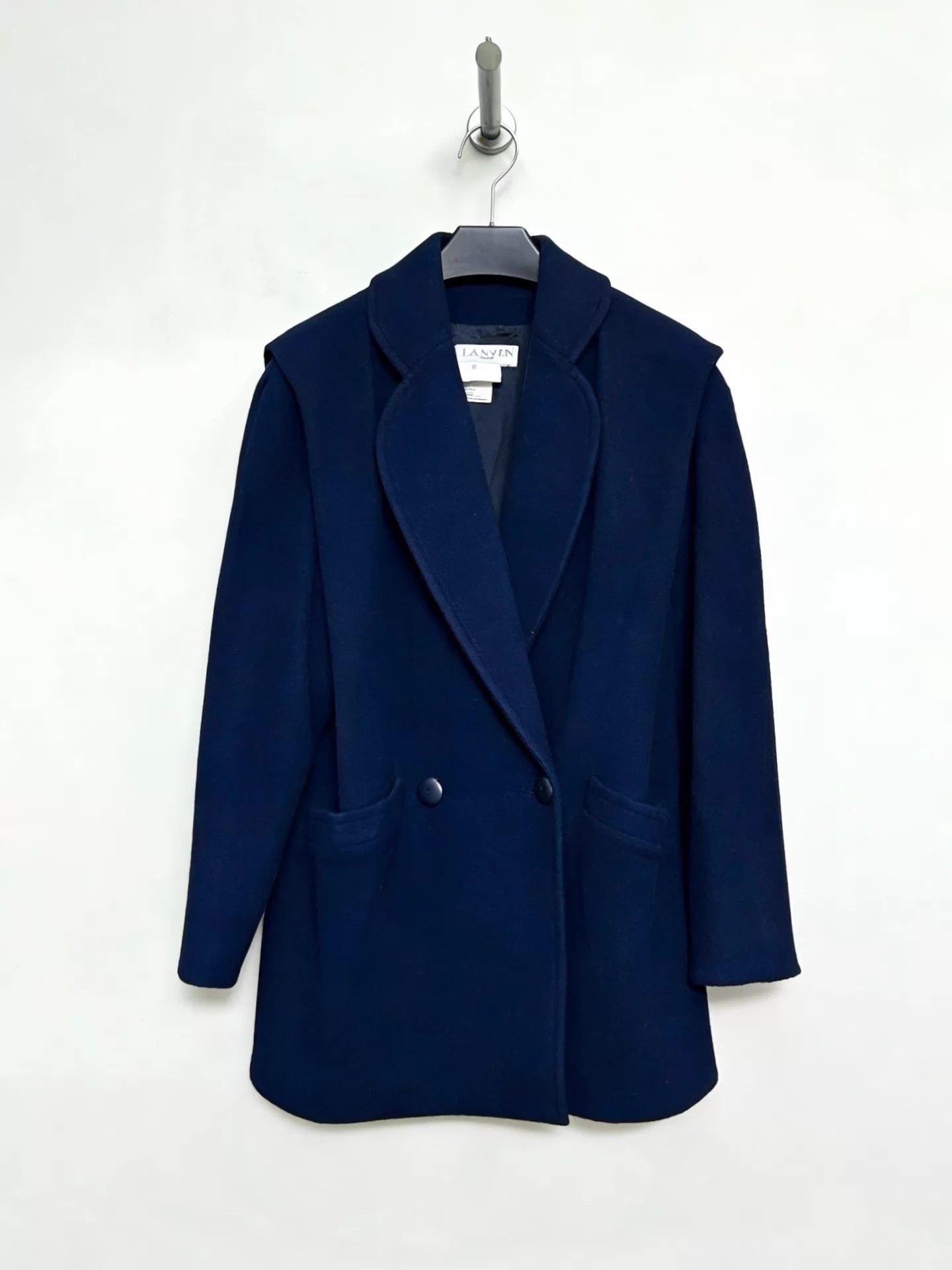 Lanvin Lanvin 80s 100% Wool Double-Breasted Peak Lapel Jacket Size S / US 4 / IT 40 - 1 Thumbnail
