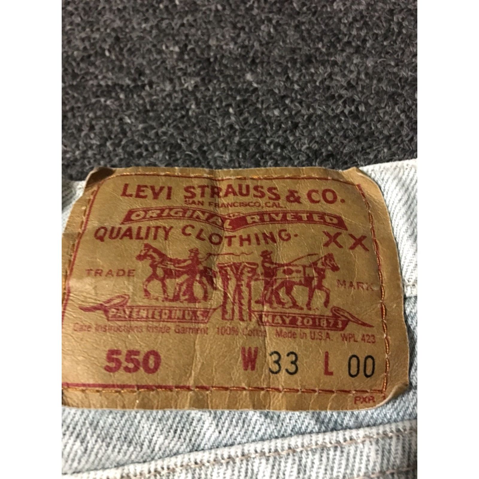 Levi's VINTAGE Levi's 550 Jeans Shorts 33 USA Made Denim Blue 90s Nautical Grunge Hip Hop Sailing Rock Beach Mens Jeans Shorts 33 US Made Levi's 550 Size US 33 - 3 Thumbnail
