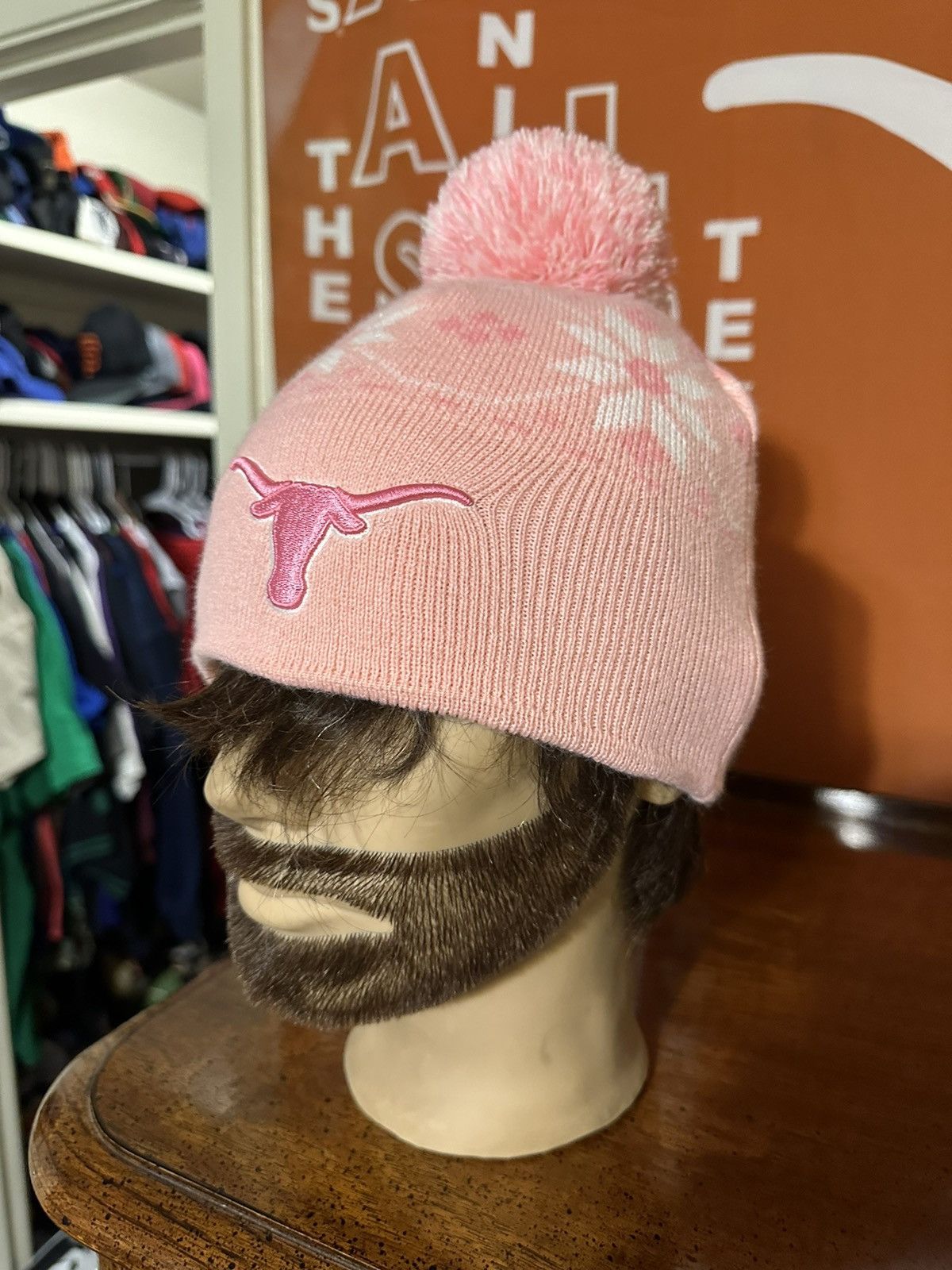 NCAA × Vintage Vintage NCAA Texas Longhorns “breast cancer” beanie hat 90s Size ONE SIZE - 5 Thumbnail