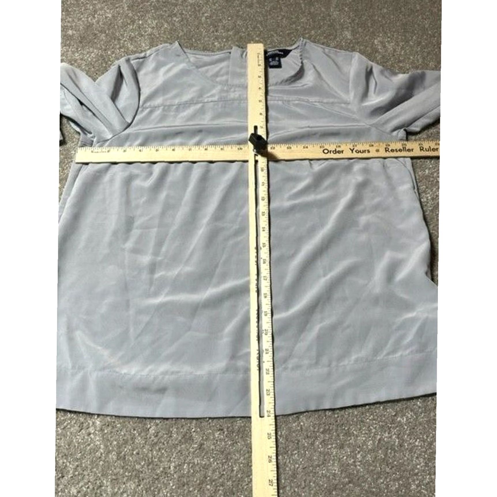 Lands' End Lands' End Blouse 8 Office Chic Minimalist Quiet Luxury Business Casual Women Polyester Round Neck 3/4 Sleeve Gray Solid Regular Vintage No Size M / US 6-8 / IT 42-44 - 4 Thumbnail
