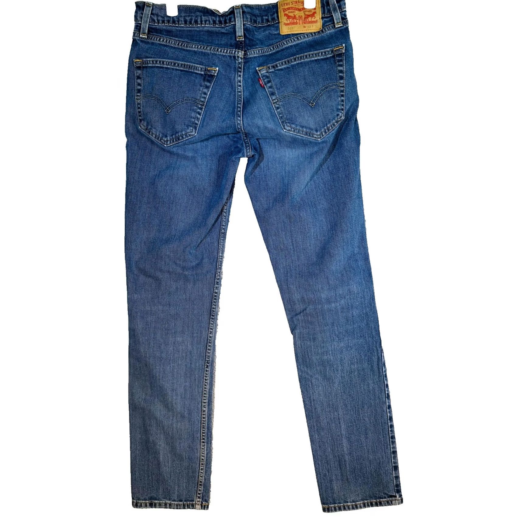 Levi's Levi's 511 Jeans Mens 32x32 Blue Medium Wash Slim Straight Leg Denim Zip Fly Size US 32 / EU 48 - 6 Thumbnail