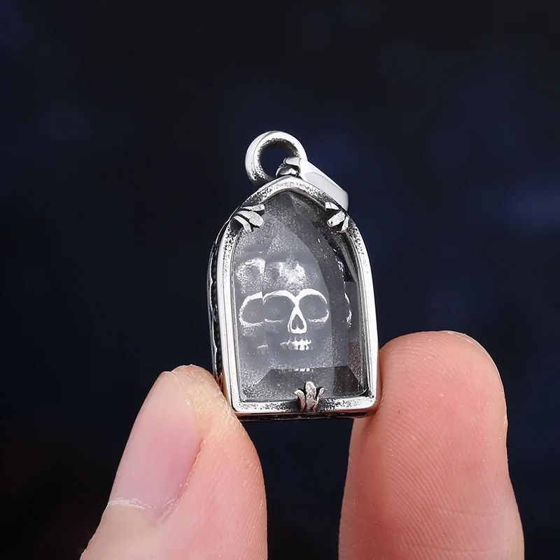 Jewelry Skull Glass Charm Pendant Necklace 2025 Size ONE SIZE - 5 Thumbnail