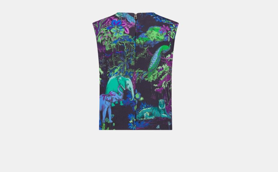 Dior o1w1db10824 Wool & Silk Sleeveless Top in Multicolor Size S / US 4 / IT 40 - 2 Thumbnail