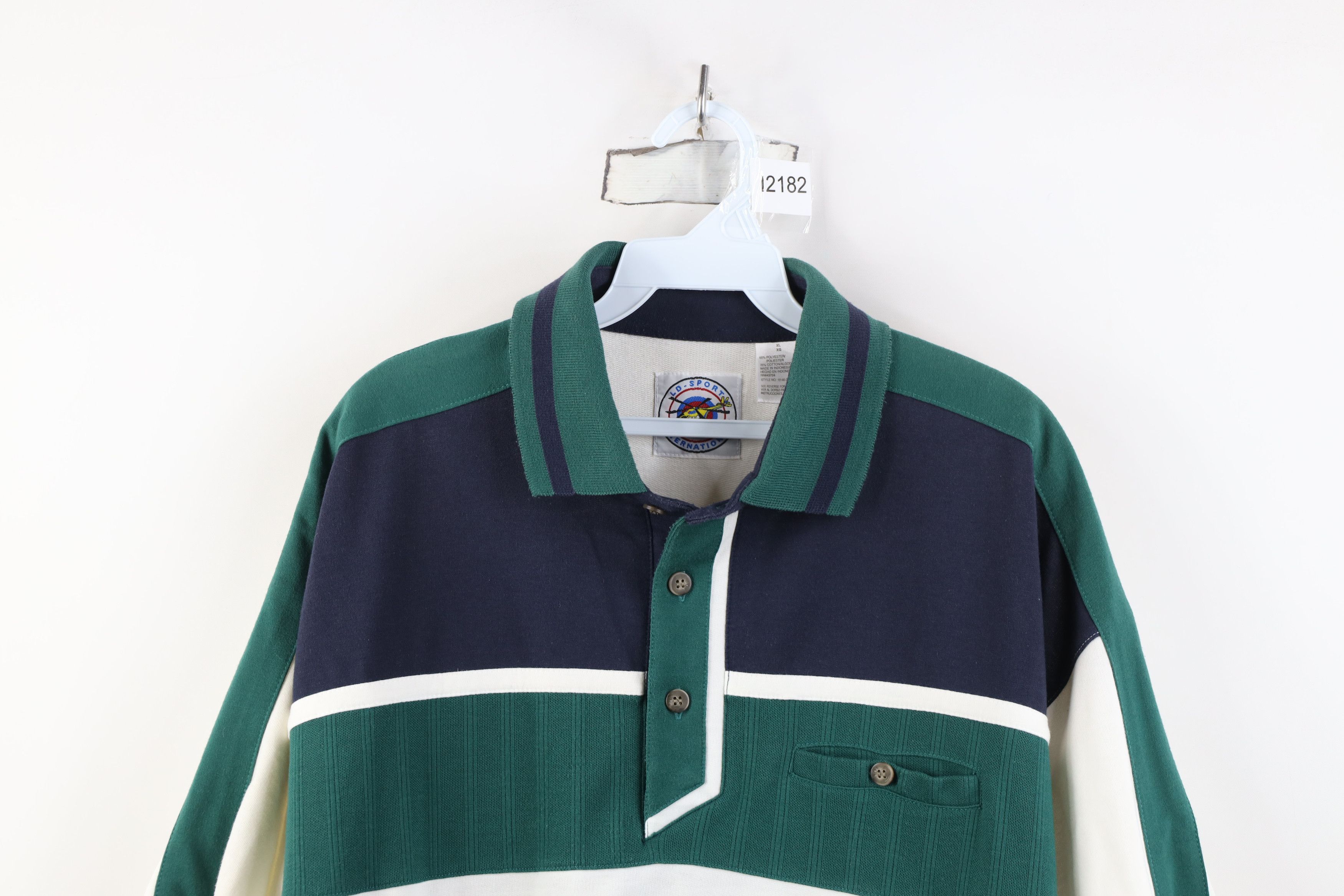Vintage Vintage 90s Streetwear Block Collared Pullover Polo Shirt Size US XL / EU 56 / 4 - 2 Thumbnail