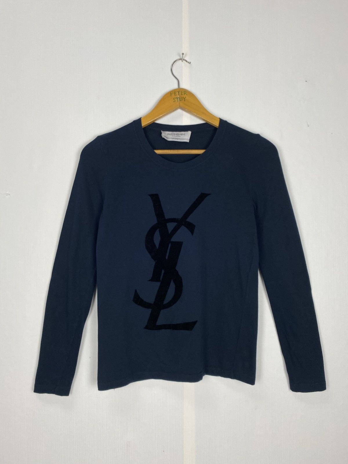 Yves Saint Laurent YSL Big Logo Womens Shirt Size XS / US 0-2 / IT 36-38 - 2 Thumbnail
