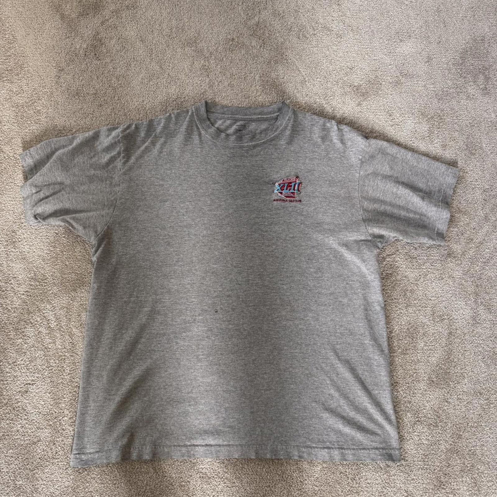 NFL Vintage Grey Super Bowl Shirt When The Giants Beat Patriots! Size US L / EU 52-54 / 3 - 1 Thumbnail