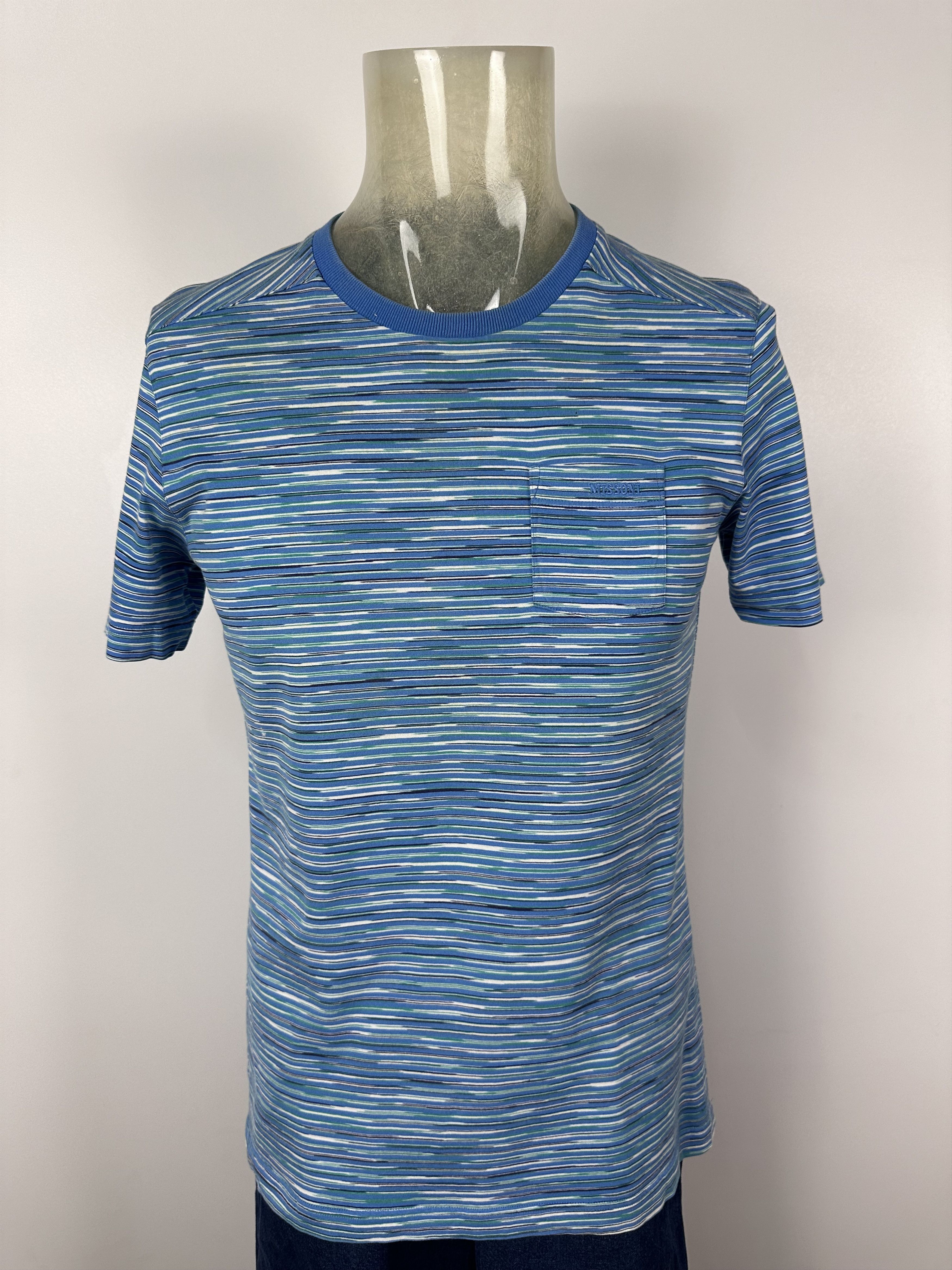 Missoni × Vintage Missoni T Shirt Vintage Striped Cotton Blue Size S Men’s Size US S / EU 44-46 / 1 - 1 Thumbnail