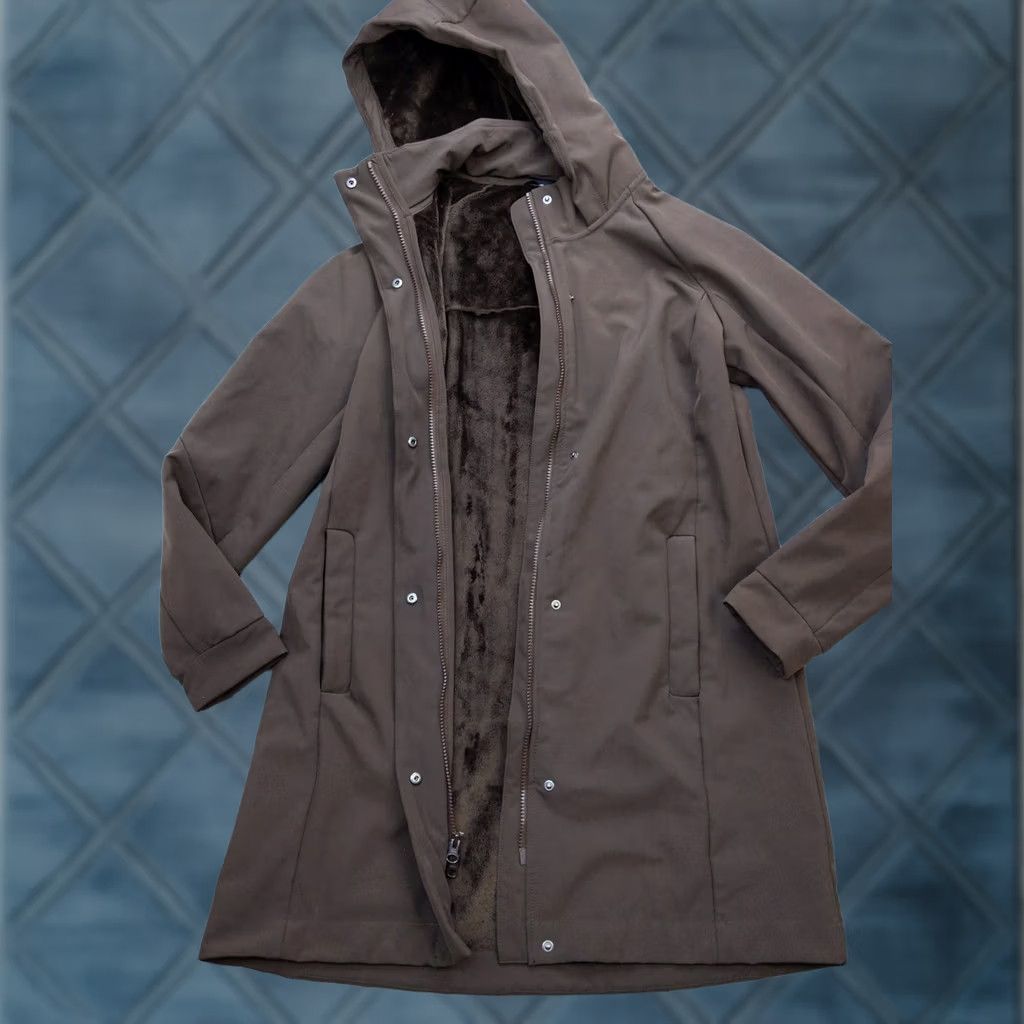 Y/Project Mondetta Outdoor Project Coat Womens Small Brown Softshell Hooded Faux Fur Lined Size S / US 4 / IT 40 - 1 Thumbnail