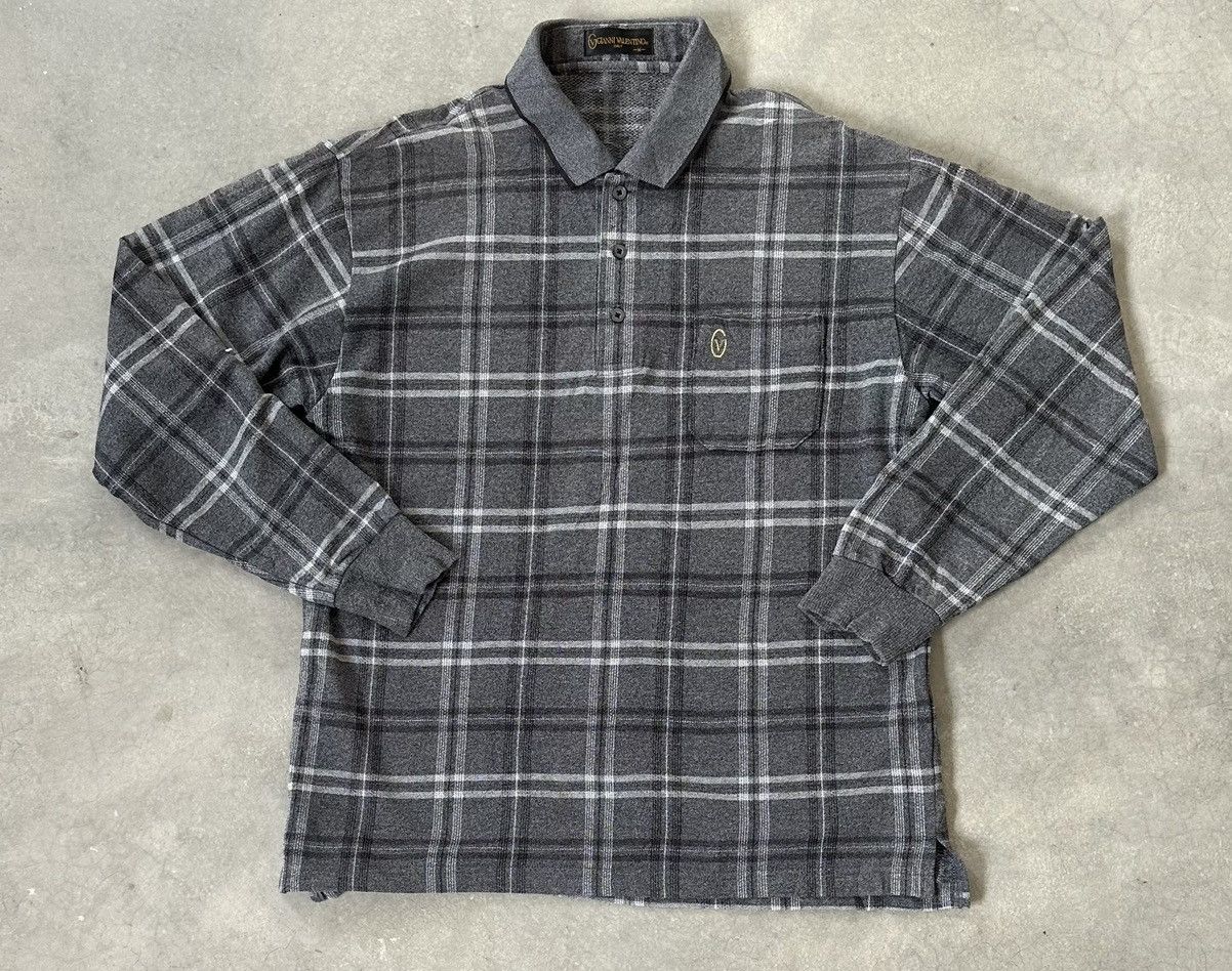 Gianni Valentino VINTAGE GIANNI VALENTINO CHECKERED POLO TEE LS Size US M / EU 48-50 / 2 - 1 Thumbnail