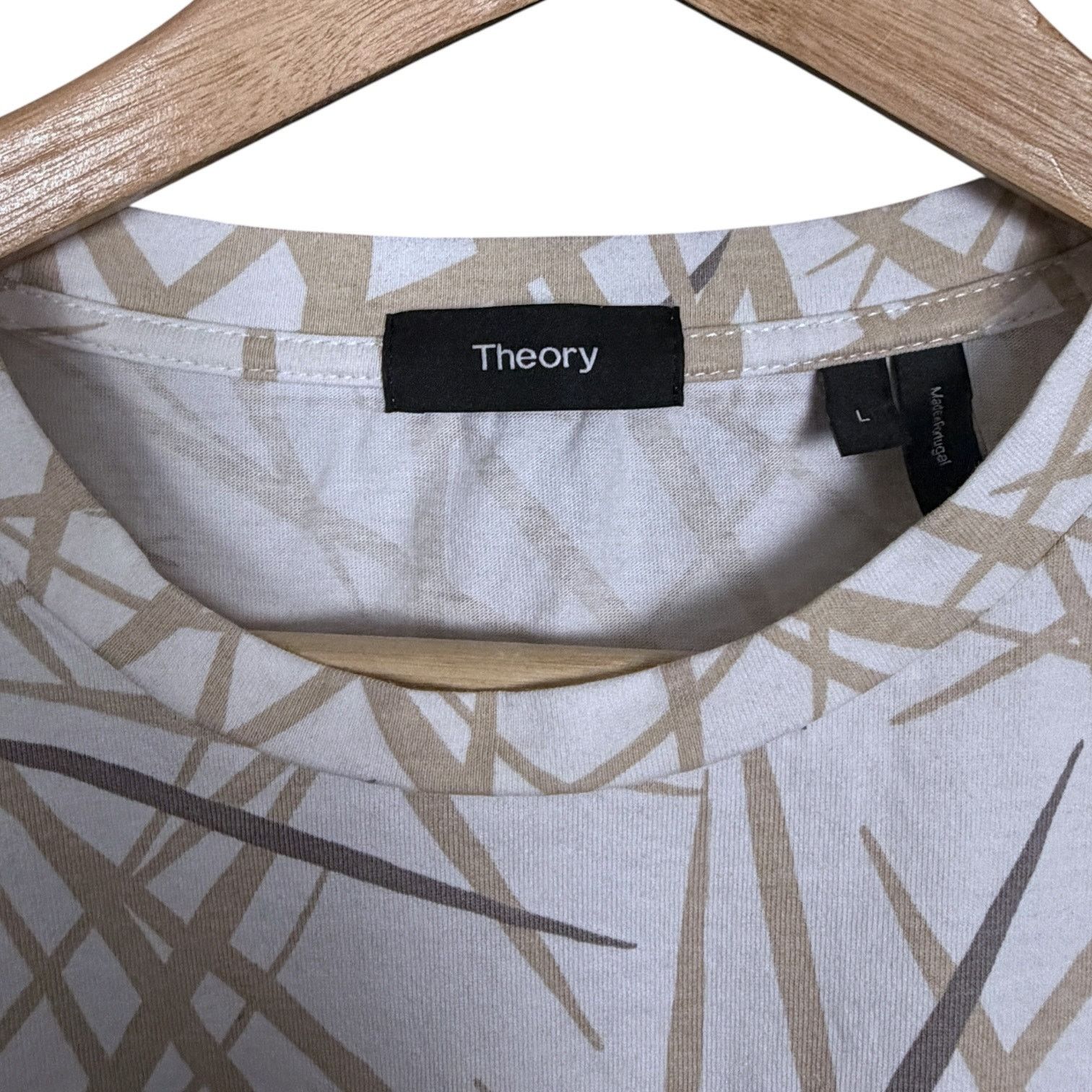 Theory Theory Shirt Men’s L White Tan SS T-Shirt Tropical Preppy Size US L / EU 52-54 / 3 - 3 Thumbnail