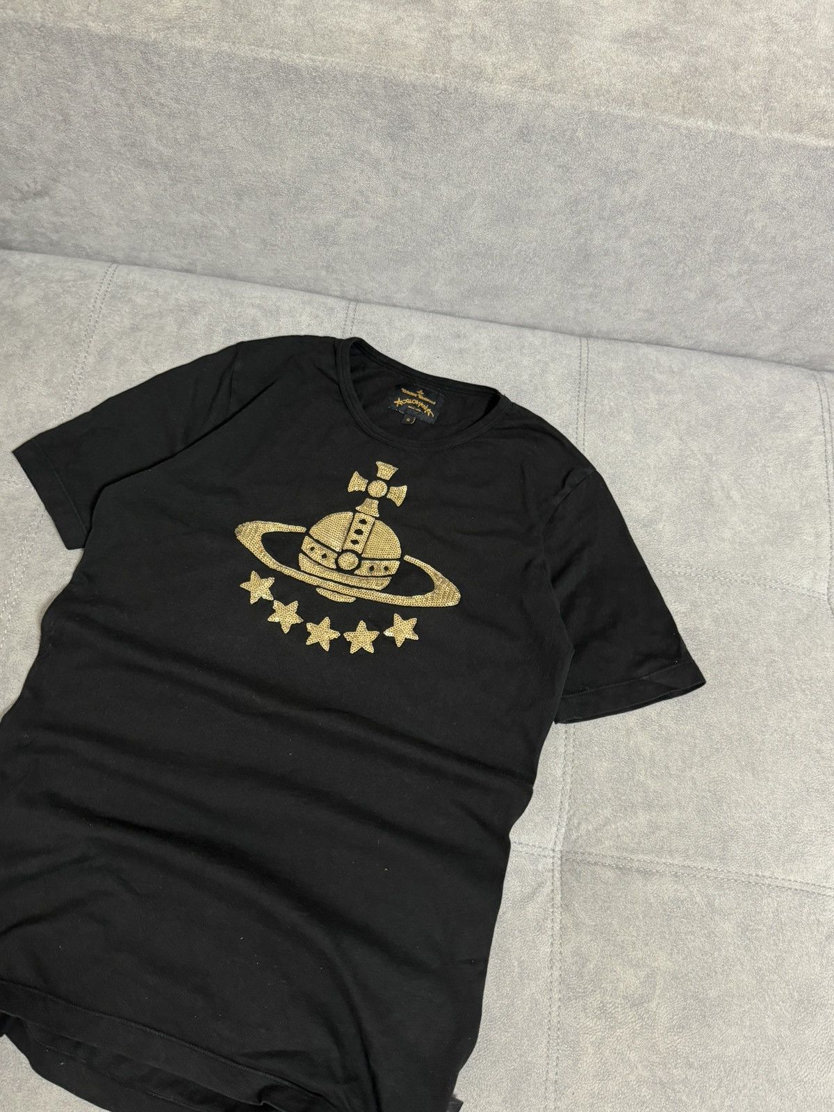 Vivienne Westwood Vintage Vivienne Westwood Sequined orb t-shirt shiny Size US S / EU 44-46 / 1 - 4 Thumbnail