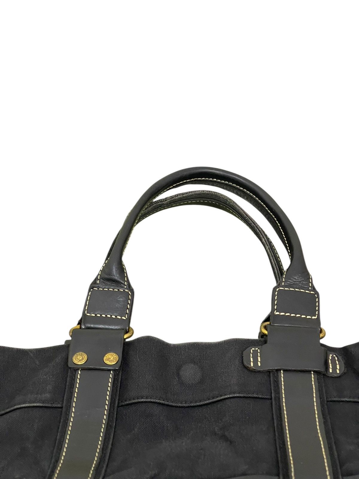 Genuine Leather Leather Cotton Duck Kinoshohampu Japan Faded Tote Bag 1🟩6 Size ONE SIZE - 17 Thumbnail