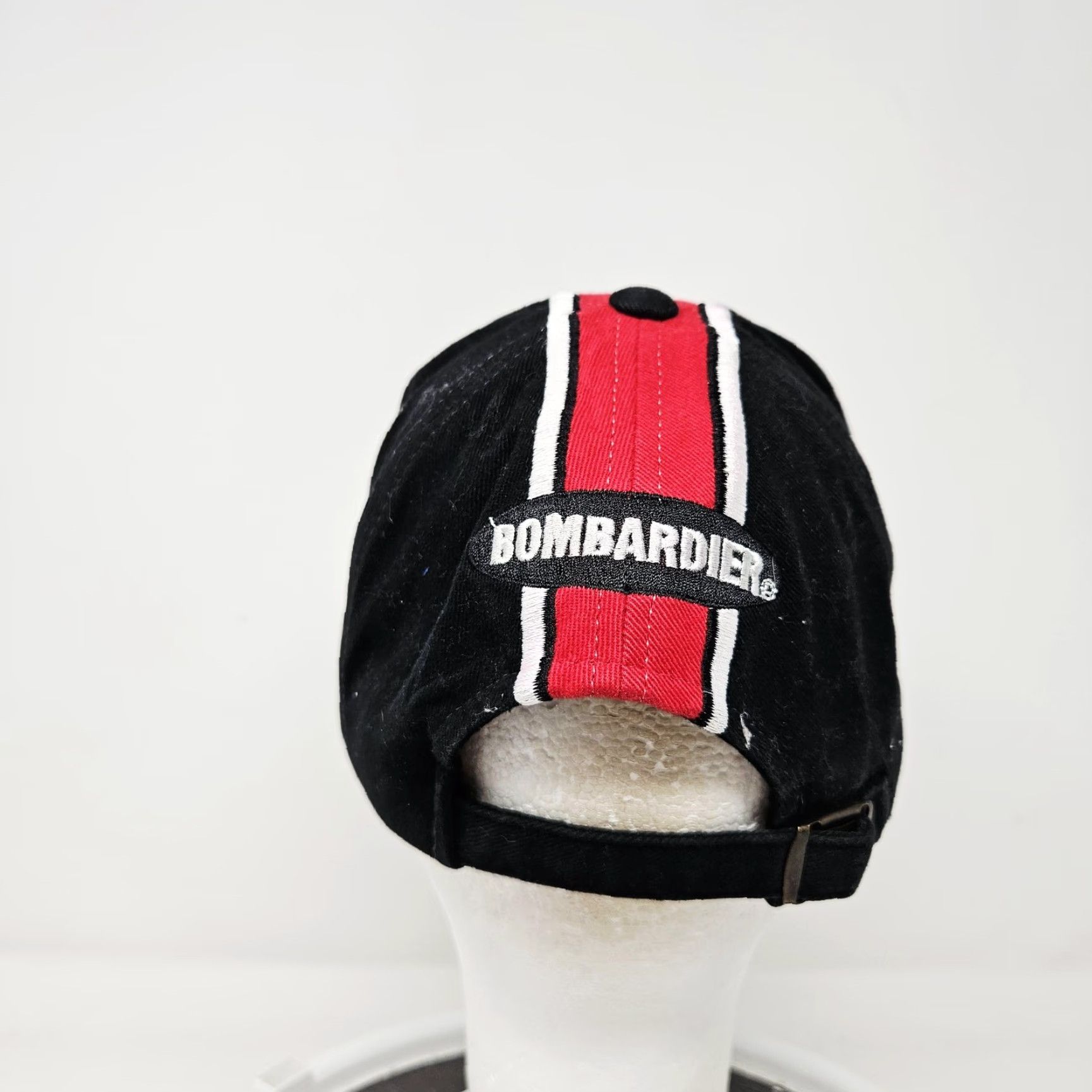 Vintage Ski-Doo Hat Cap Baseball Strap Back One Size Black Mens Ski Snowmobile Cap Striped Adjustable Size ONE SIZE - 4 Thumbnail