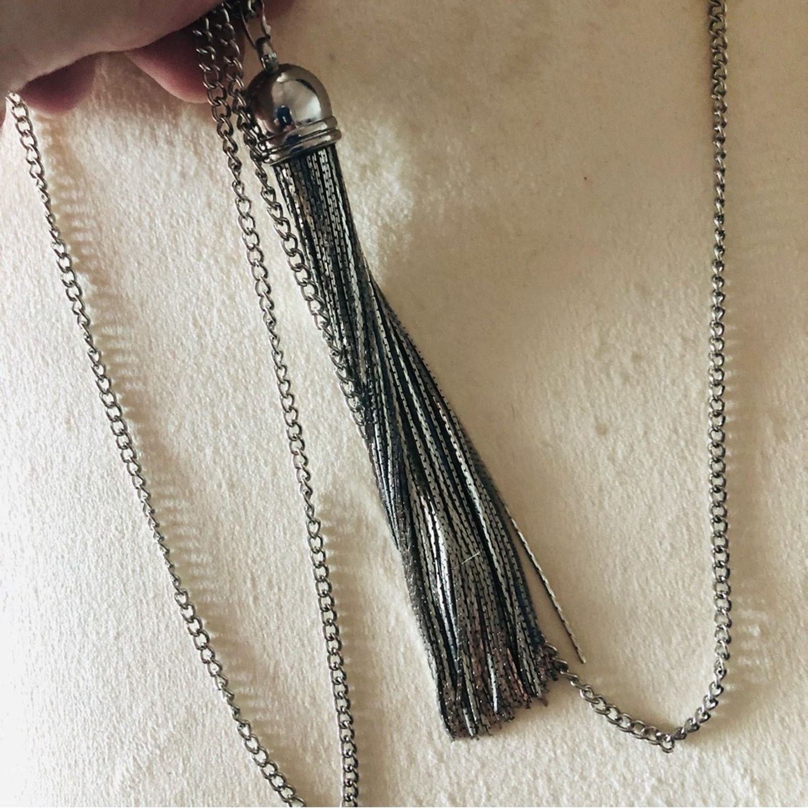 Jewelry Charming Charlie silver plated tassel necklace Size ONE SIZE - 3 Thumbnail