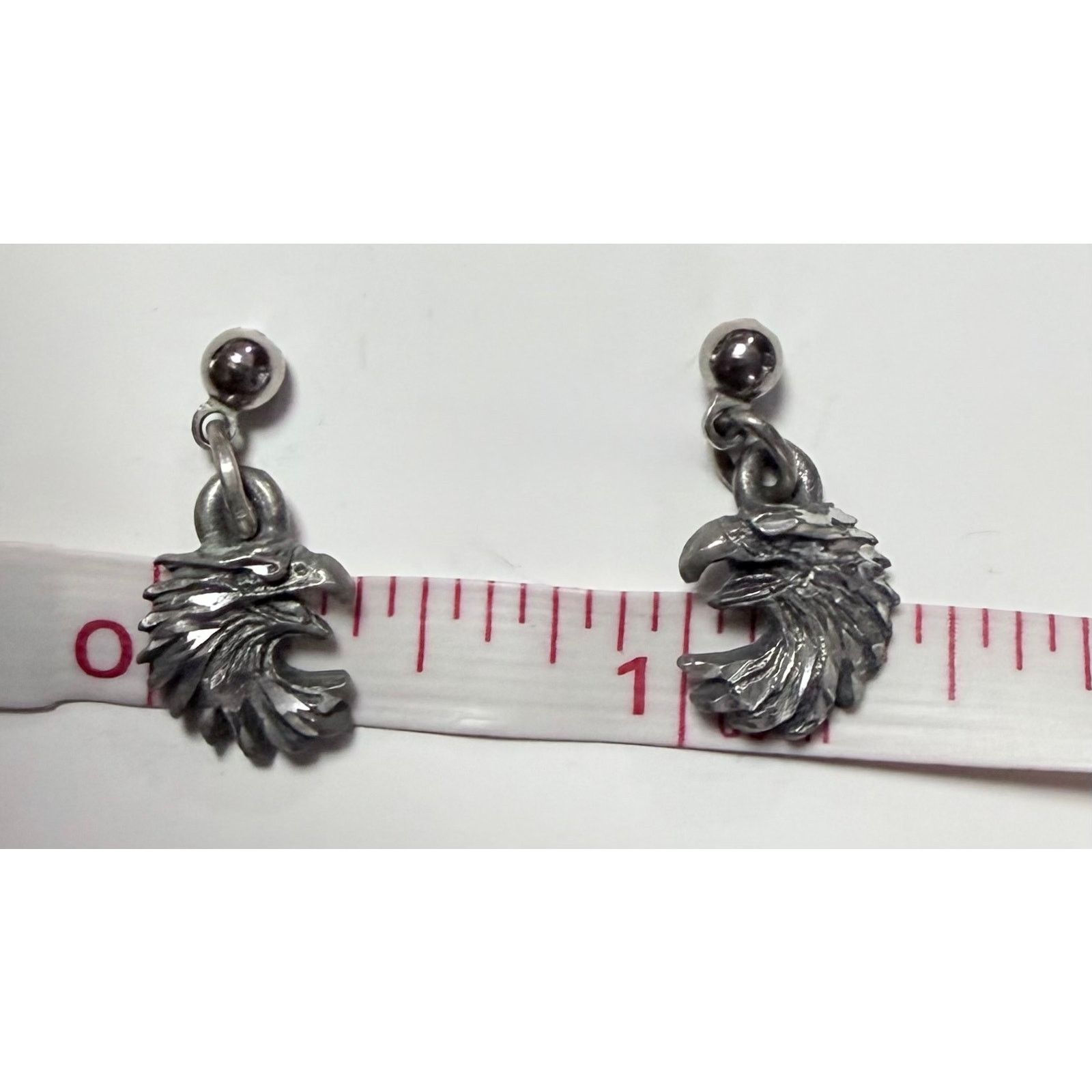 Vintage Signed Vintage EJC 1996 Eagle Pewter Post Dangle Earrings Size ONE SIZE - 4 Thumbnail