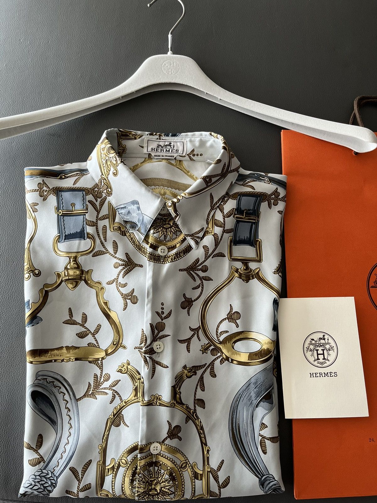 Hermes Hermes 24 SS Super Runway Premium Silk Shirt Size US XL / EU 56 / 4 - 5 Thumbnail