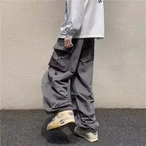 VIBE Men's Parachute-Style Hip-hop Street Overalls Oversized Size US 31 - 2 Thumbnail