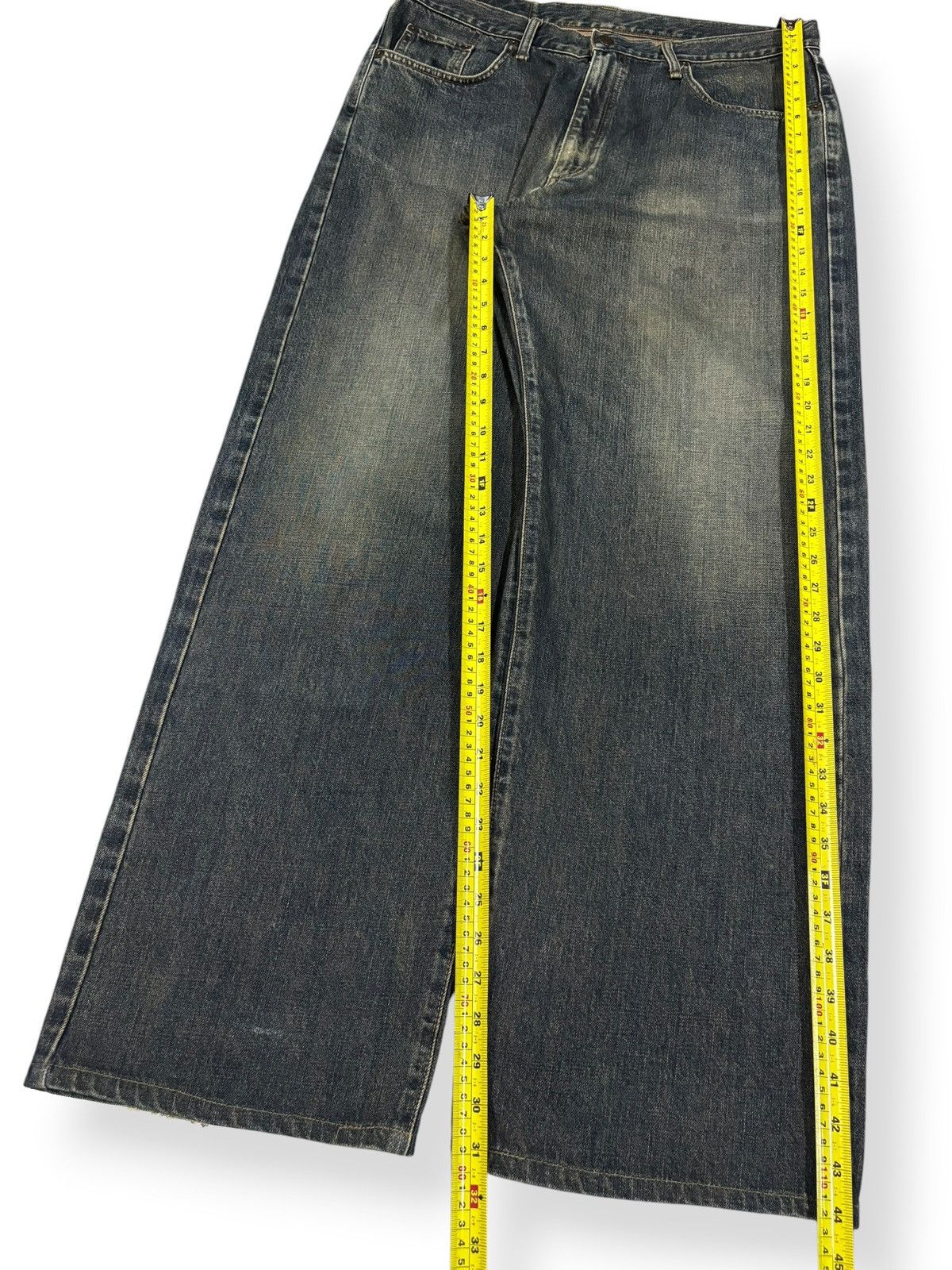 Edwin Vintage Y2K Edwin 405 Indigo Mud Wash Baggy Distressed Jeans Size US 36 / EU 52 - 13 Thumbnail