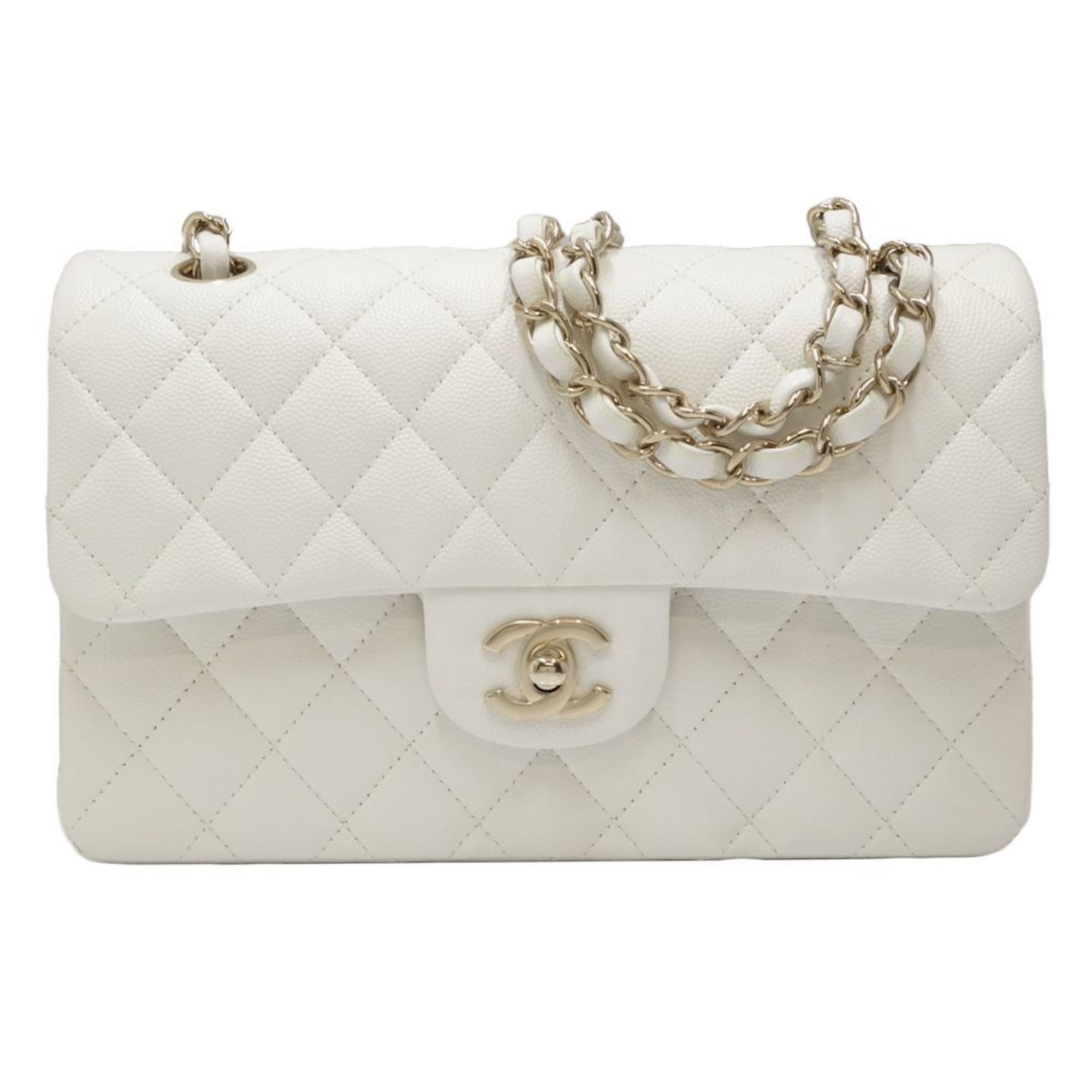image of Chanel Matelasse 23 A01113 Shoulder Bag Caviar Skin White 450191, Women's