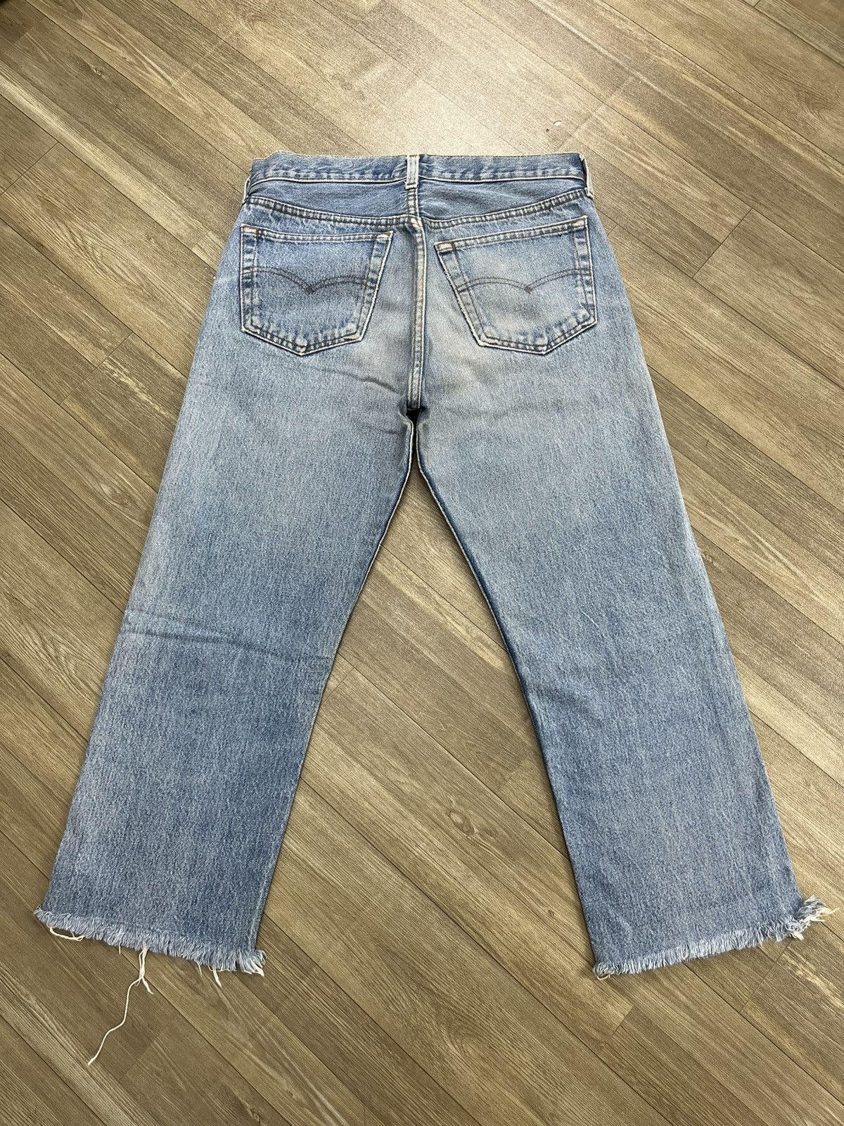 Levi's Vintage Clothing 🇺🇸1970s Vintage Levis 501XX Cut Off Straight Leg Blue Jeans Size US 29 - 21 Thumbnail